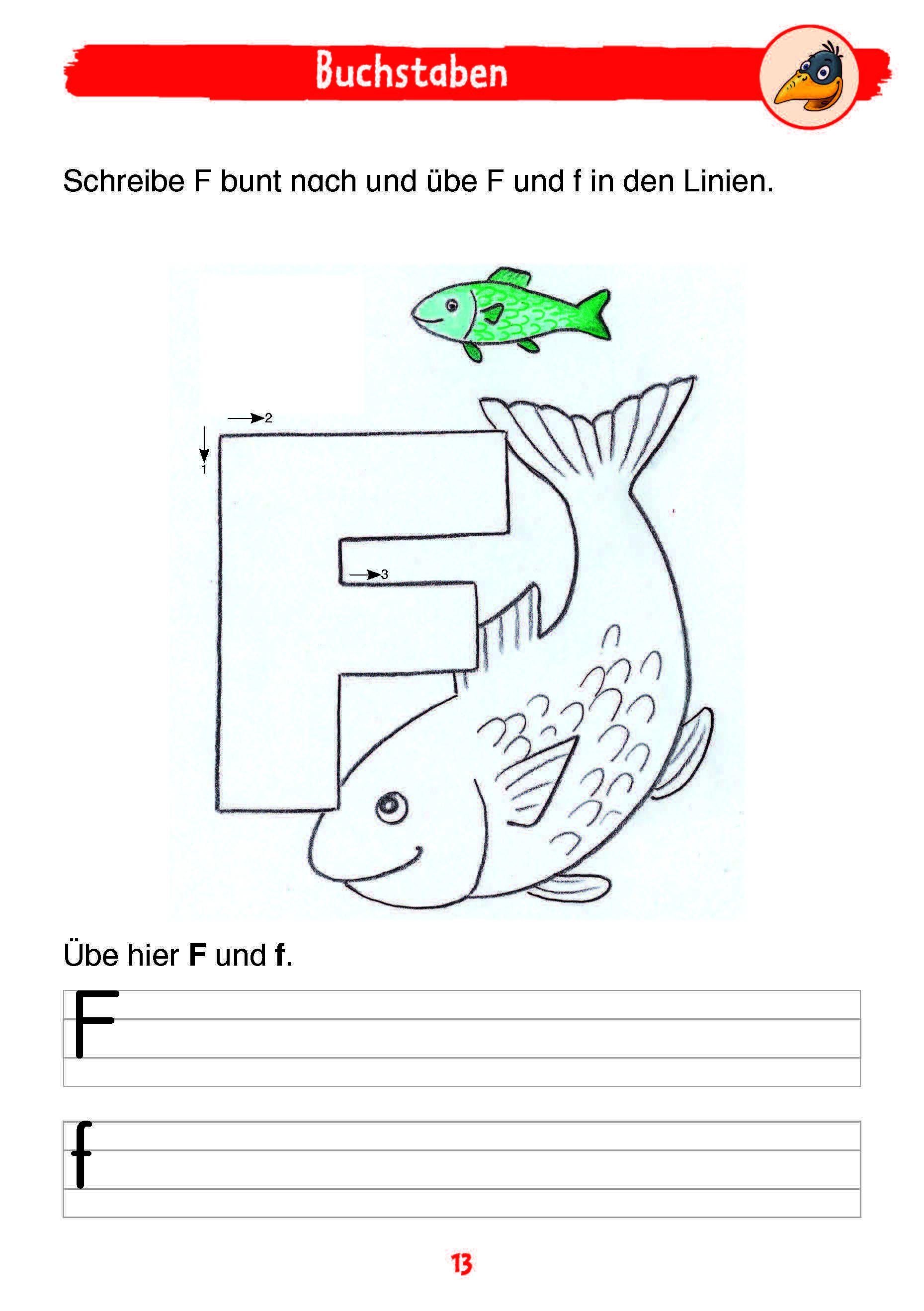 Beispielinhalt (Bild) Mein Deutschblock mit Rabe Linus - 1. Klasse