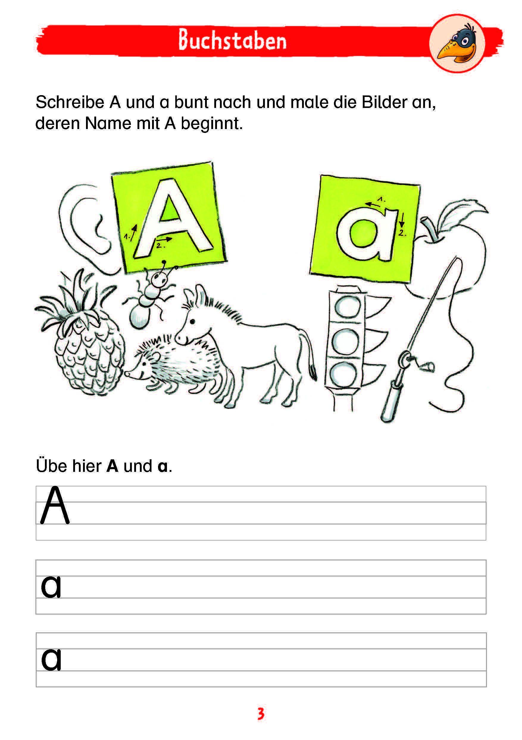 Beispielinhalt (Bild) Mein Deutschblock mit Rabe Linus - 1. Klasse