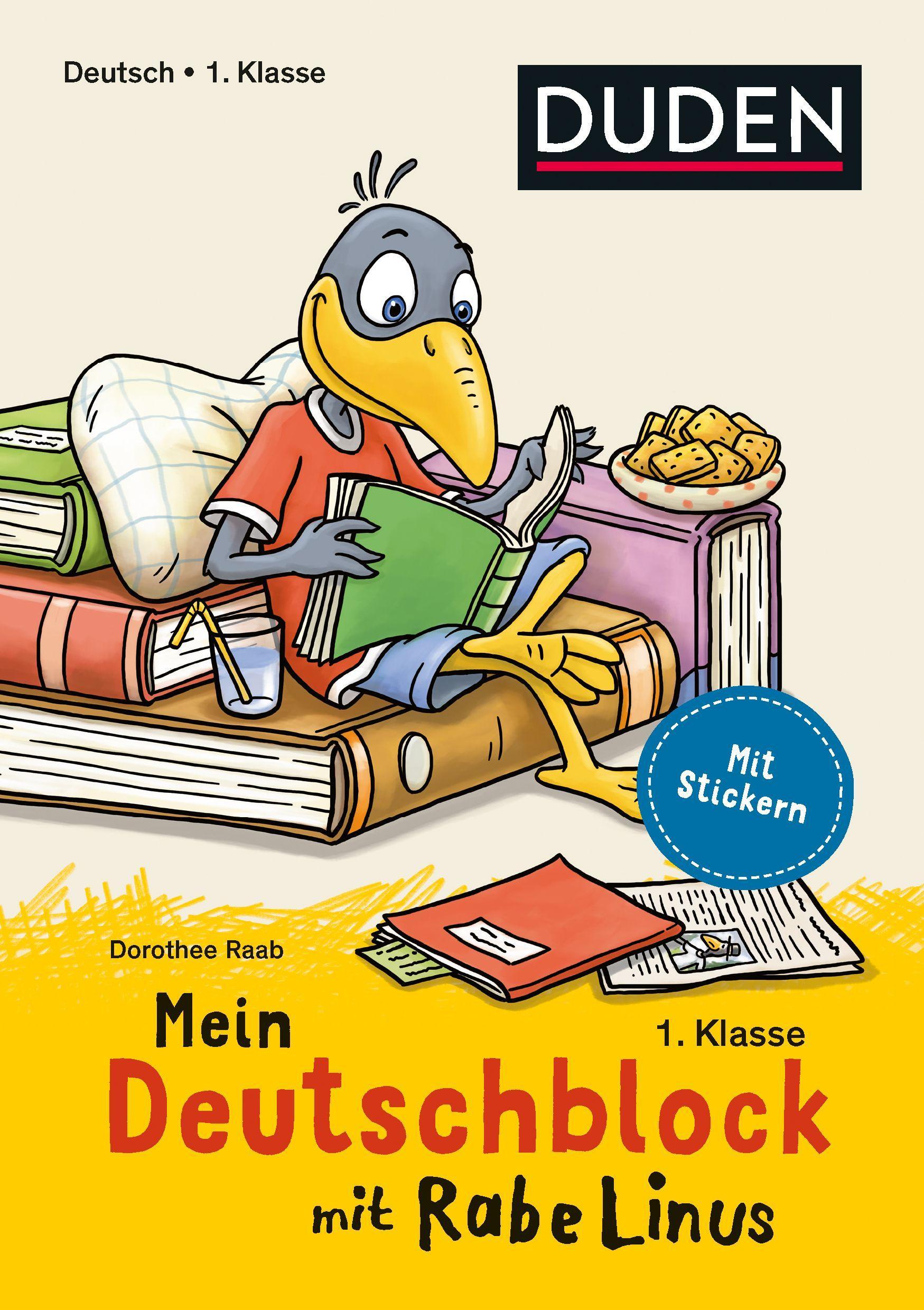 Vorderes Coverbild Mein Deutschblock mit Rabe Linus - 1. Klasse