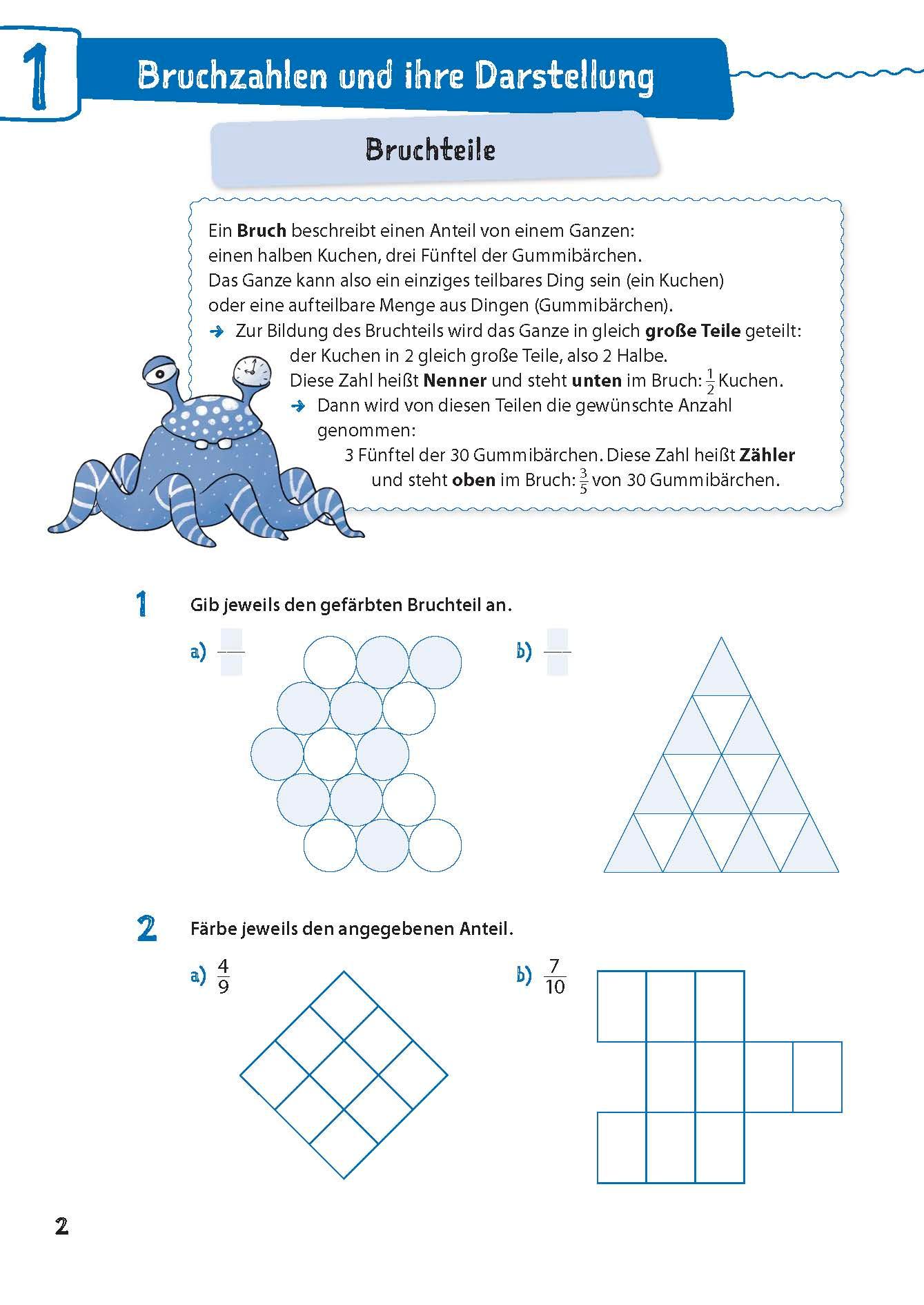 Beispielinhalt (Bild) Mathe in 15 Min - Brüche 5./6. Klasse