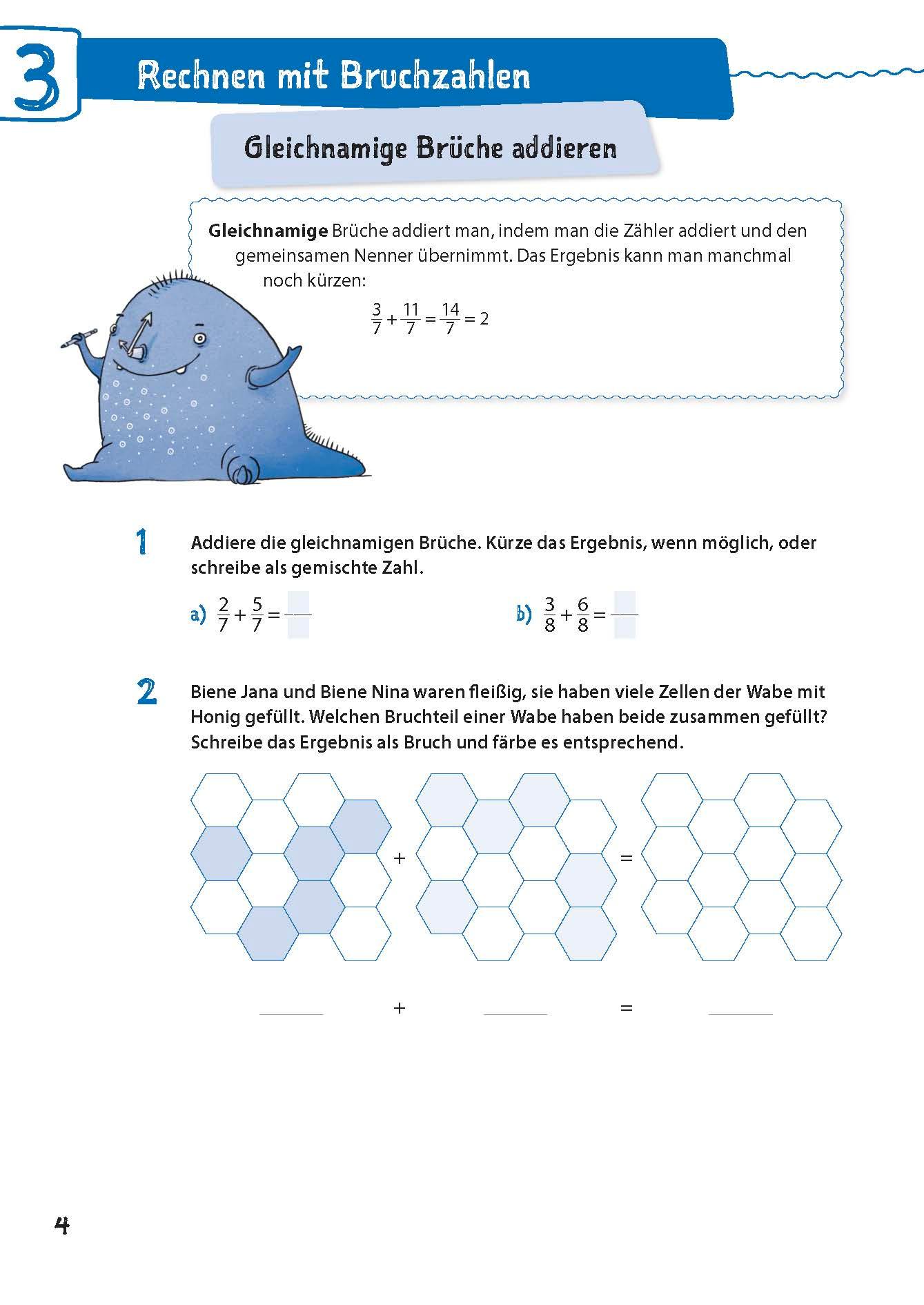 Beispielinhalt (Bild) Mathe in 15 Min - Brüche 5./6. Klasse