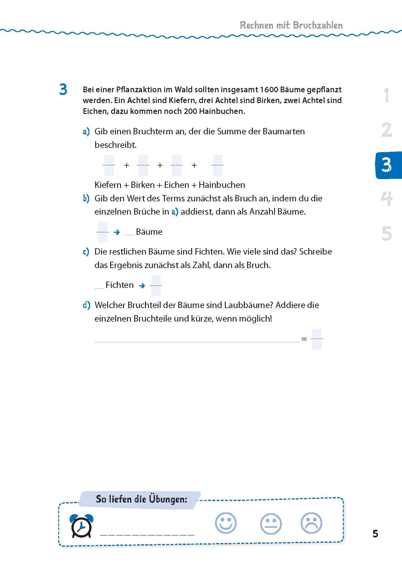 Beispielinhalt (Bild) Mathe in 15 Min - Brüche 5./6. Klasse