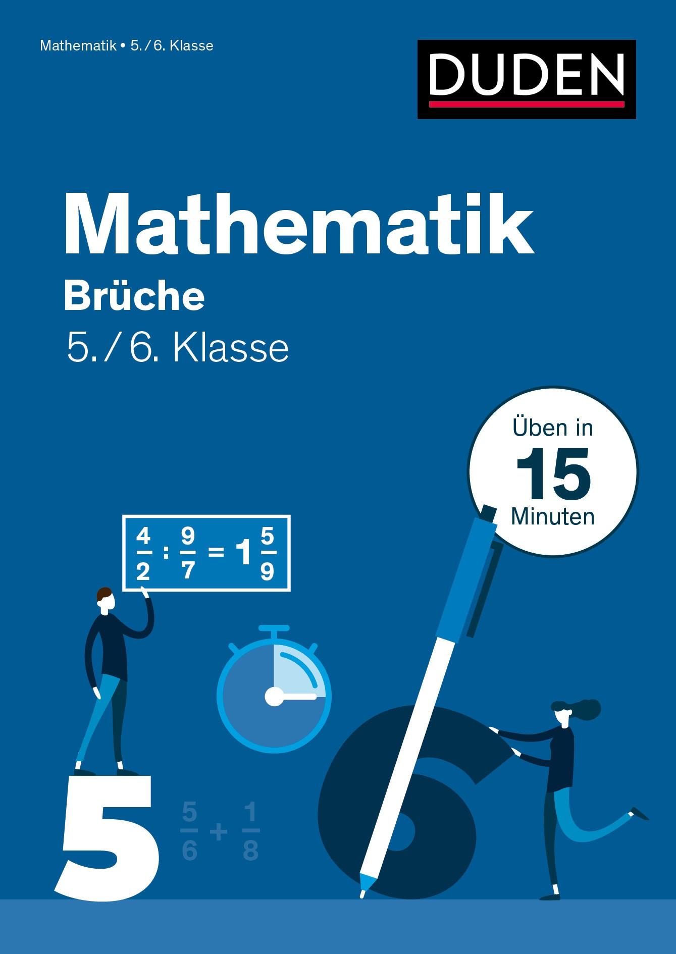 Vorderes Coverbild Mathe in 15 Min - Brüche 5./6. Klasse