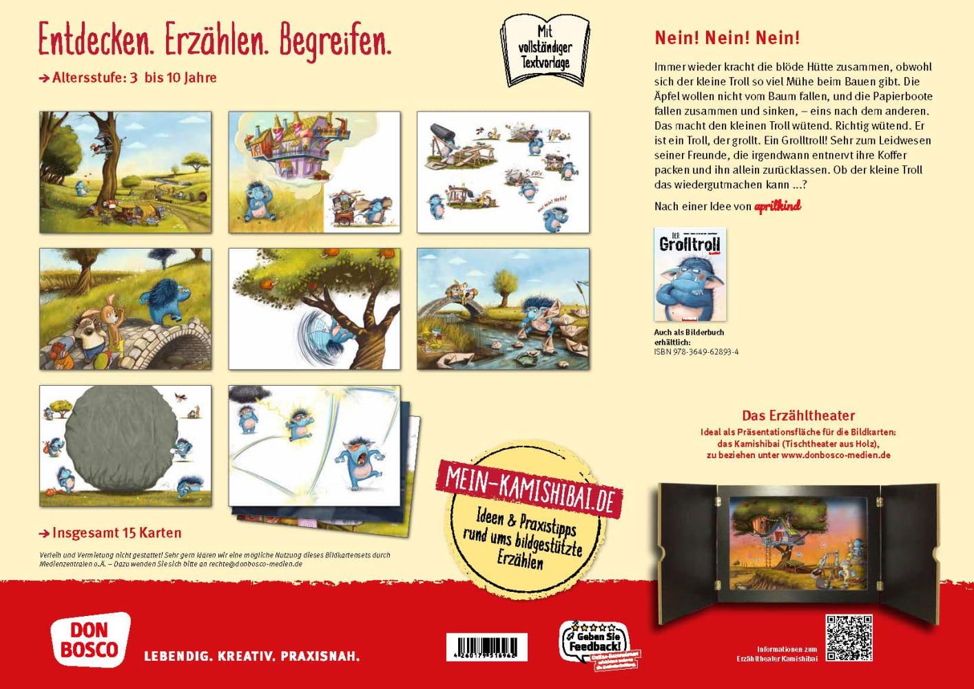 Beispielinhalt (Bild) Der Grolltroll. Kamishibai Bildkartenset