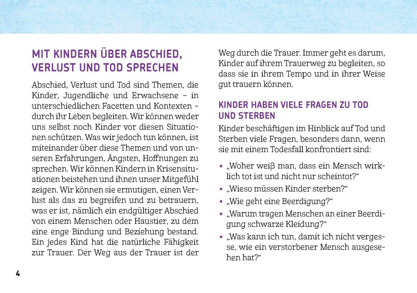 Beispielinhalt (Bild) Mit Kindern über Abschied, Verlust und Tod sprechen