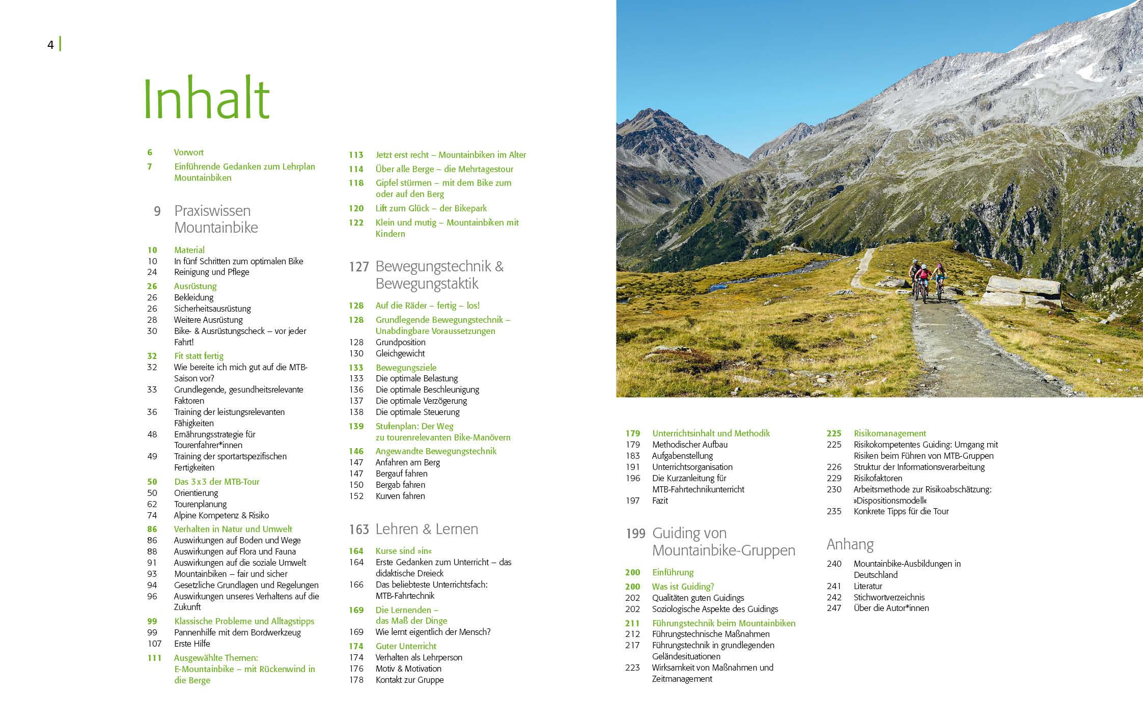 Beispielinhalt (Bild) Alpin-Lehrplan 7: Mountainbiken