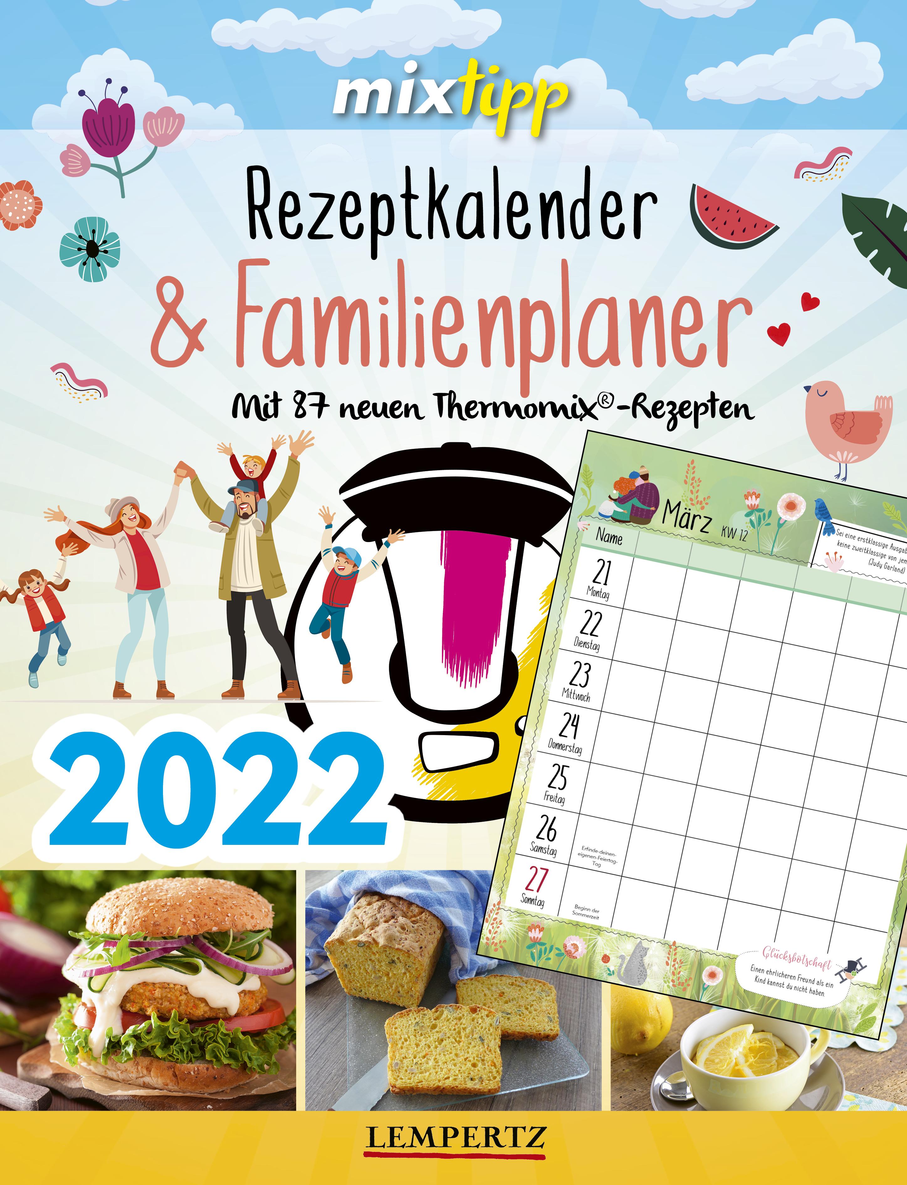 Vorderes Coverbild mixtipp: Rezeptkalender & Familienplaner 2022