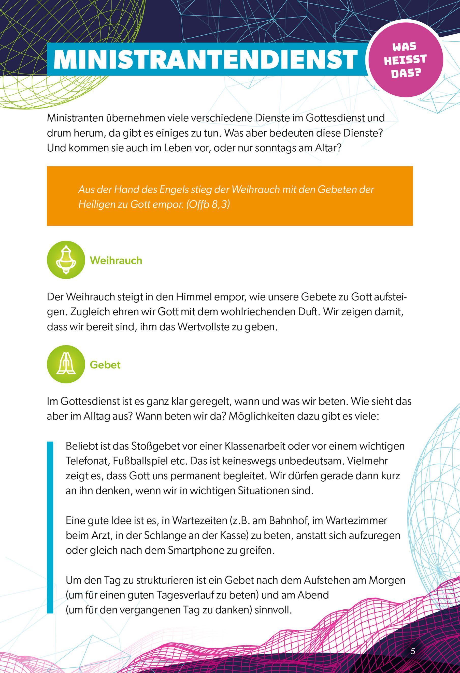 Beispielinhalt (Bild) Die Bibel für Ministrantinnen und Ministranten