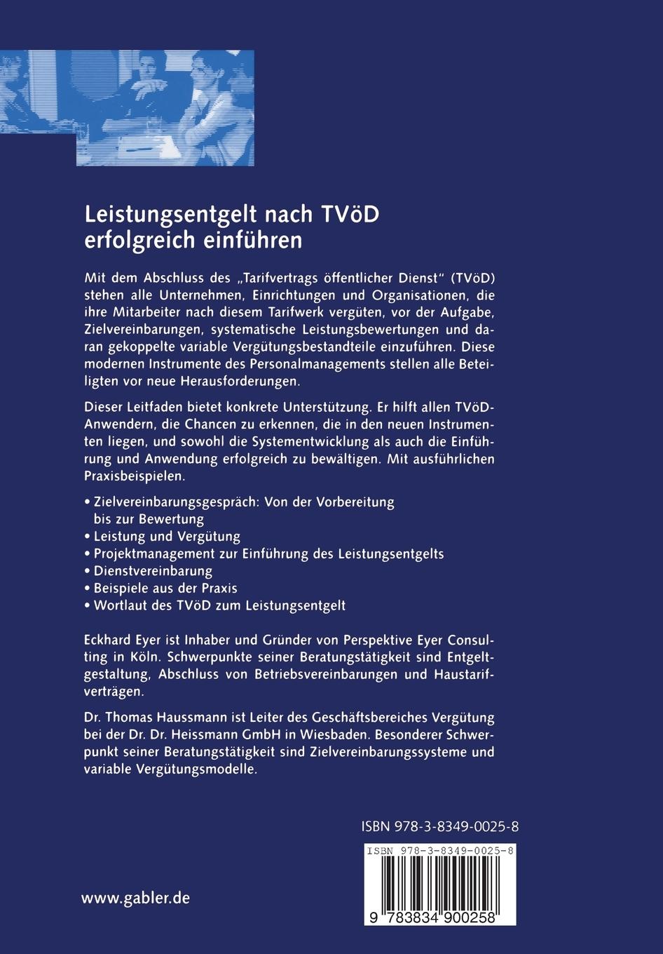 Rückseitencover Leistungsentgelt nach TVÖD erfolgreich einführen