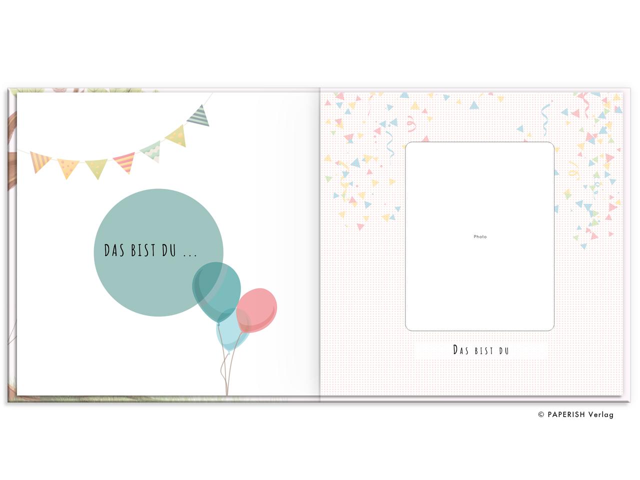 Beispielinhalt (Bild) Babyalbum - UNSER ERSTES GEMEINSAMES JAHR (rosé)