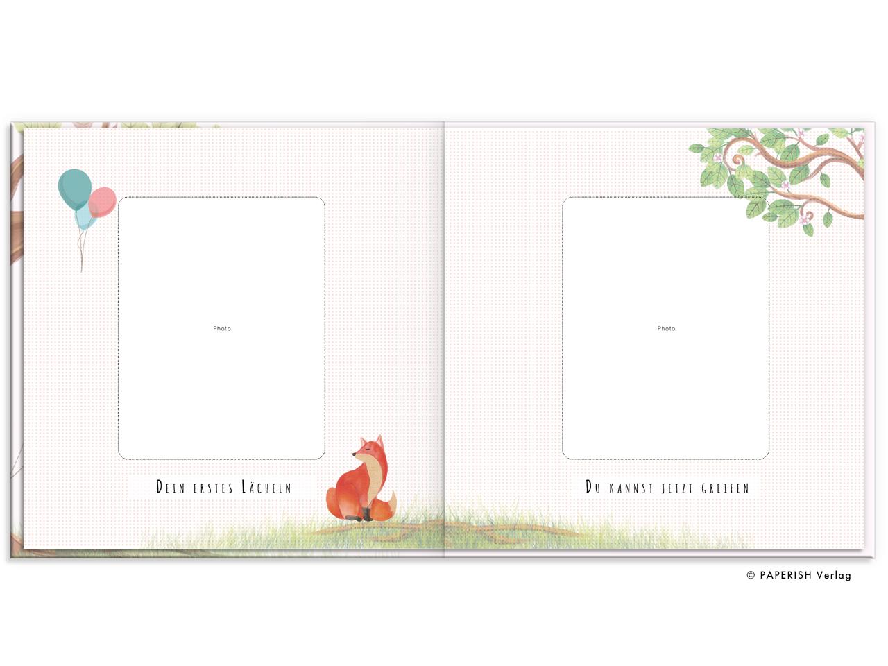 Beispielinhalt (Bild) Babyalbum - UNSER ERSTES GEMEINSAMES JAHR (rosé)