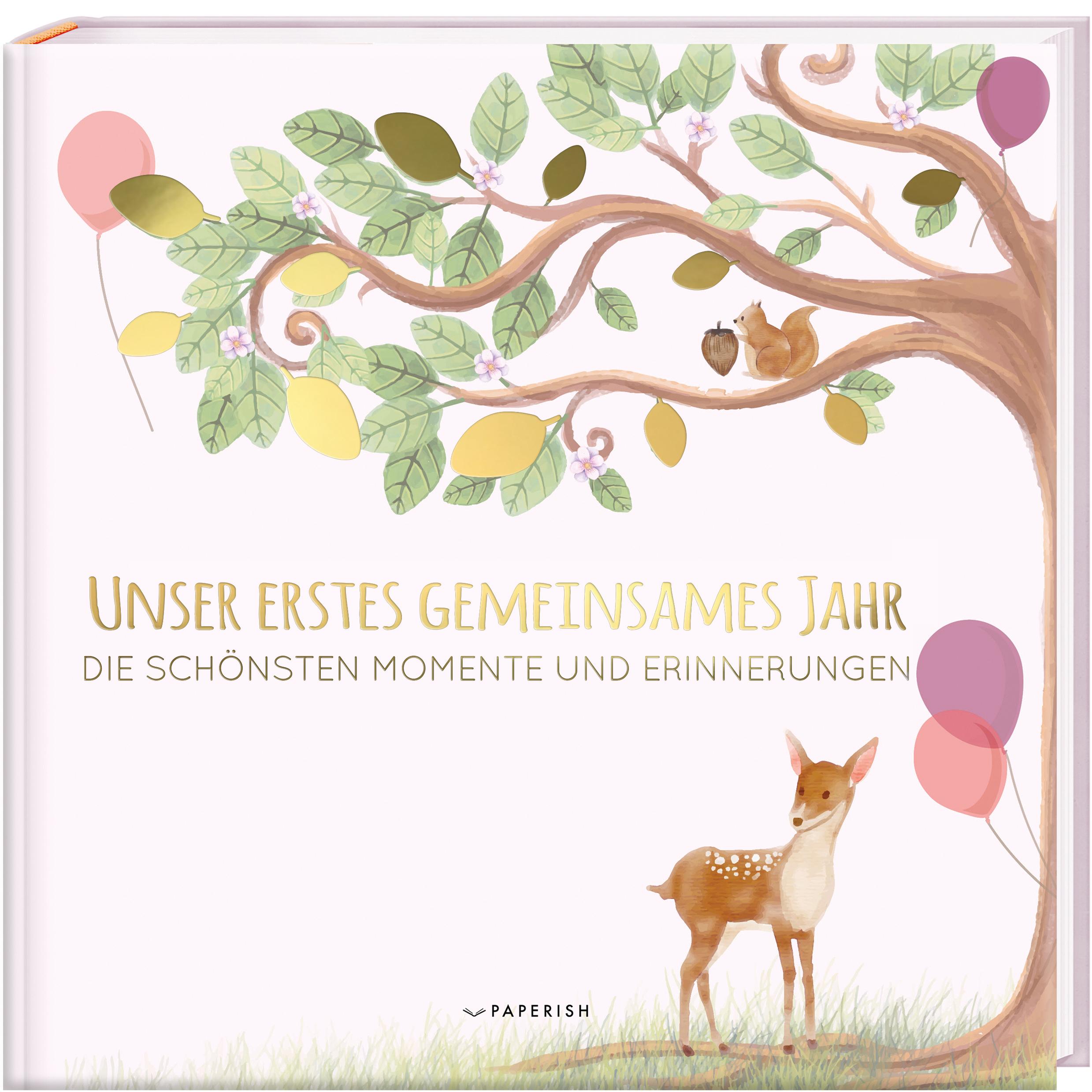 Vorderes Coverbild Babyalbum - UNSER ERSTES GEMEINSAMES JAHR (rosé)
