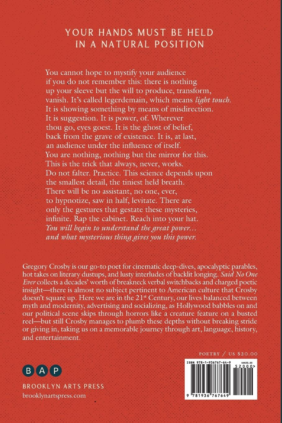 Rückseitencover Said No One Ever