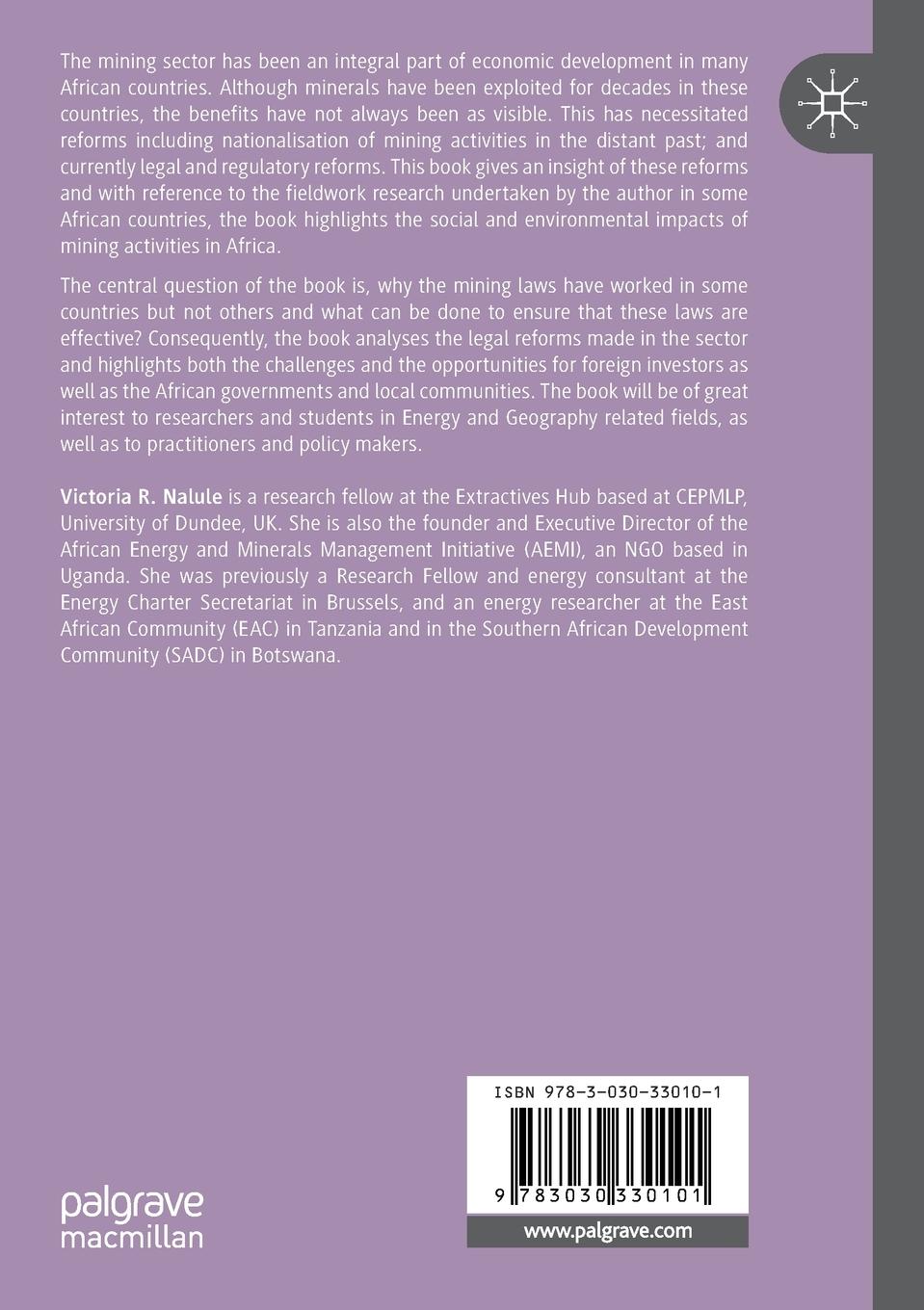 Rückseitencover Mining and the Law in Africa