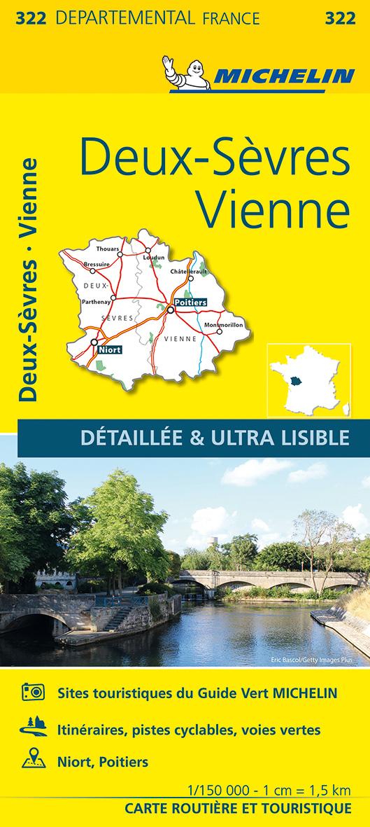 Vorderes Coverbild Deux-Sevres, Vienne - Michelin Local Map 322