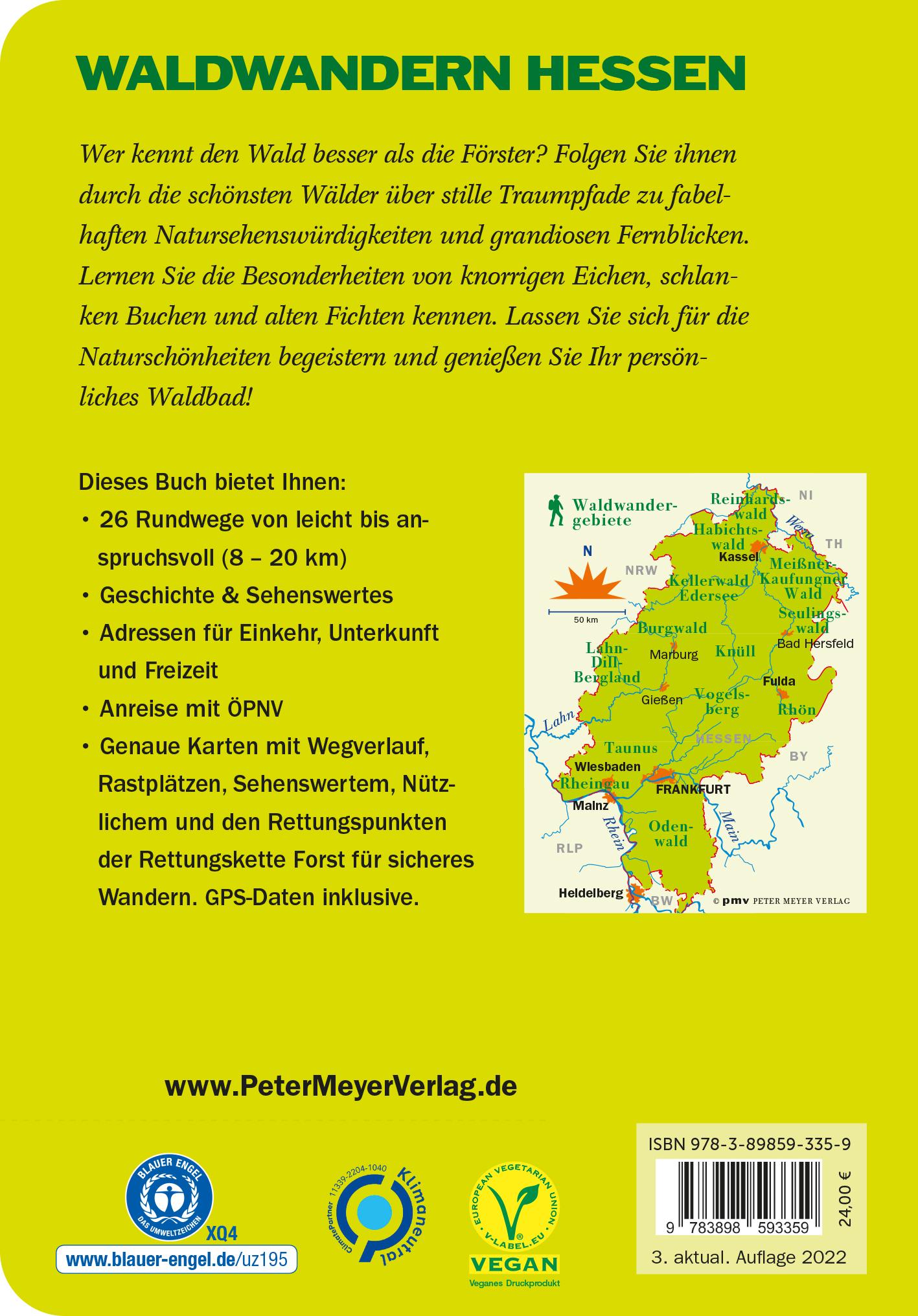 Rückseitencover Waldwandern Hessen