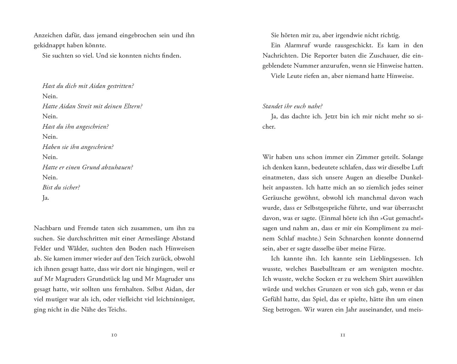 Beispielinhalt (Bild) Das mysteriöse Verschwinden des Aidan S. (so wie es sein Bruder erzählt)