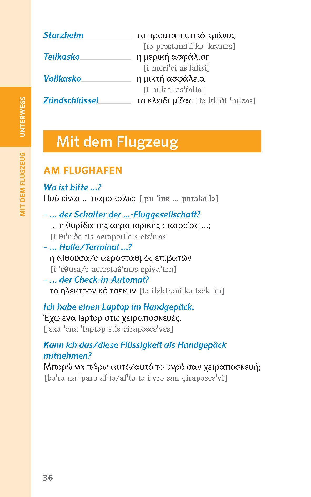 Beispielinhalt (Bild) PONS Praxis-Sprachführer Griechisch