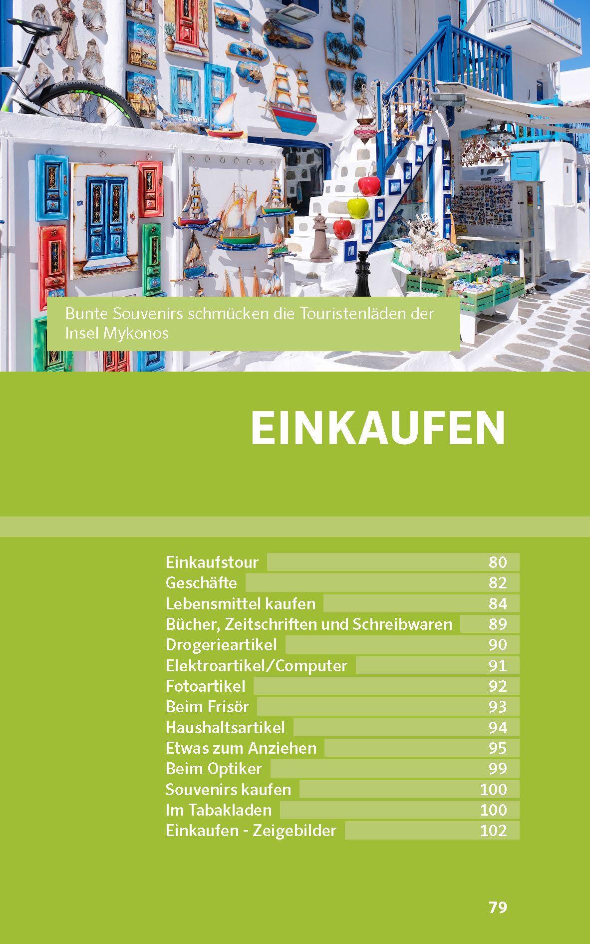 Beispielinhalt (Bild) PONS Praxis-Sprachführer Griechisch