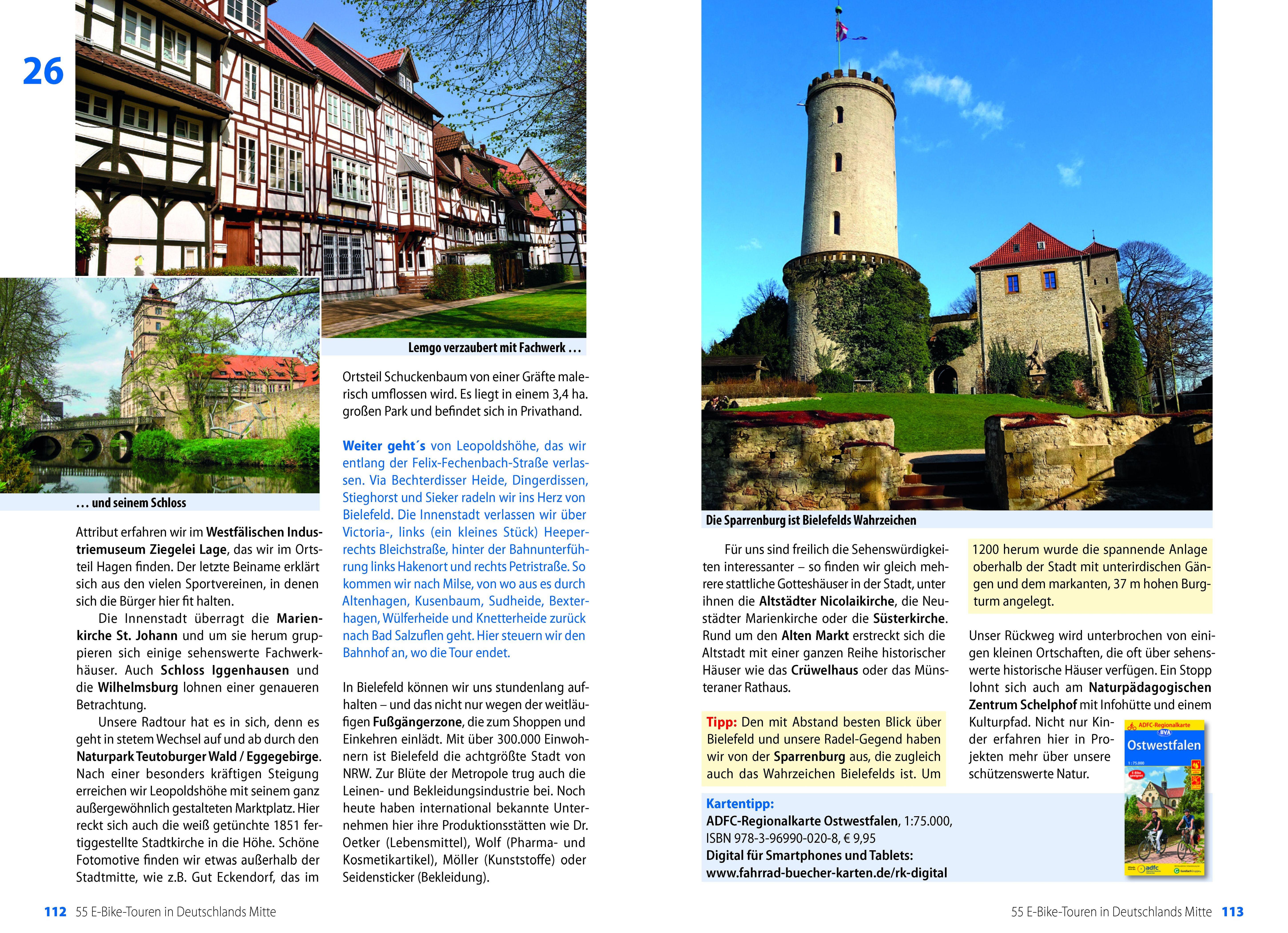 Beispielinhalt (Bild) Die 55 schönsten E-Bike-Touren in Deutschlands Mitte