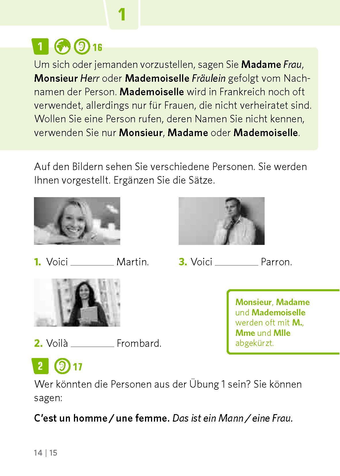 Beispielinhalt (Bild) PONS Pocket-Sprachkurs Französisch