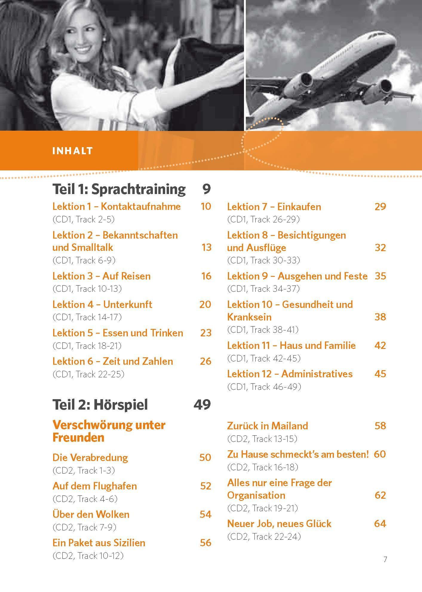 Beispielinhalt (Bild) PONS Audiotraining Plus Italienisch