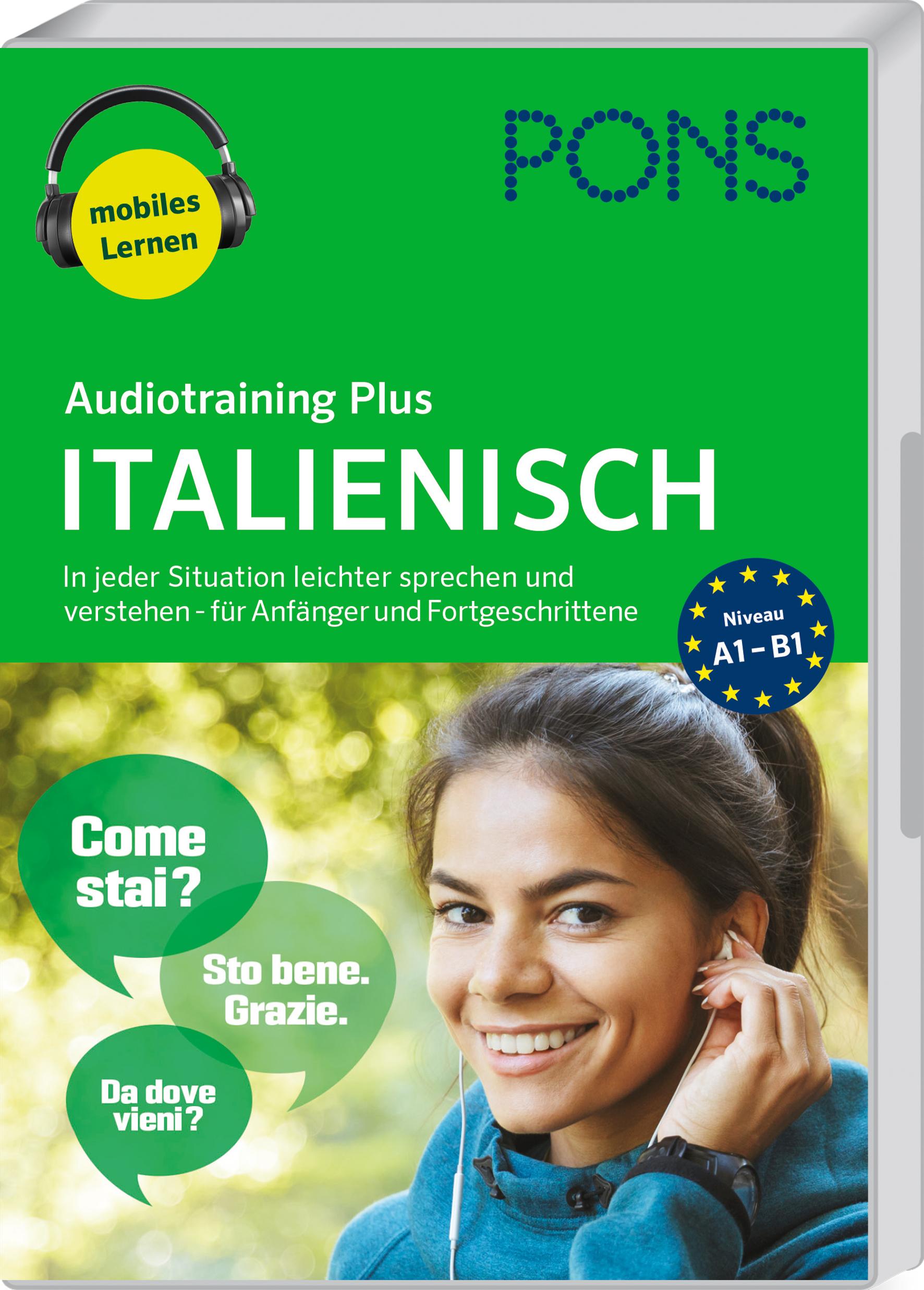 Vorderes Coverbild PONS Audiotraining Plus Italienisch