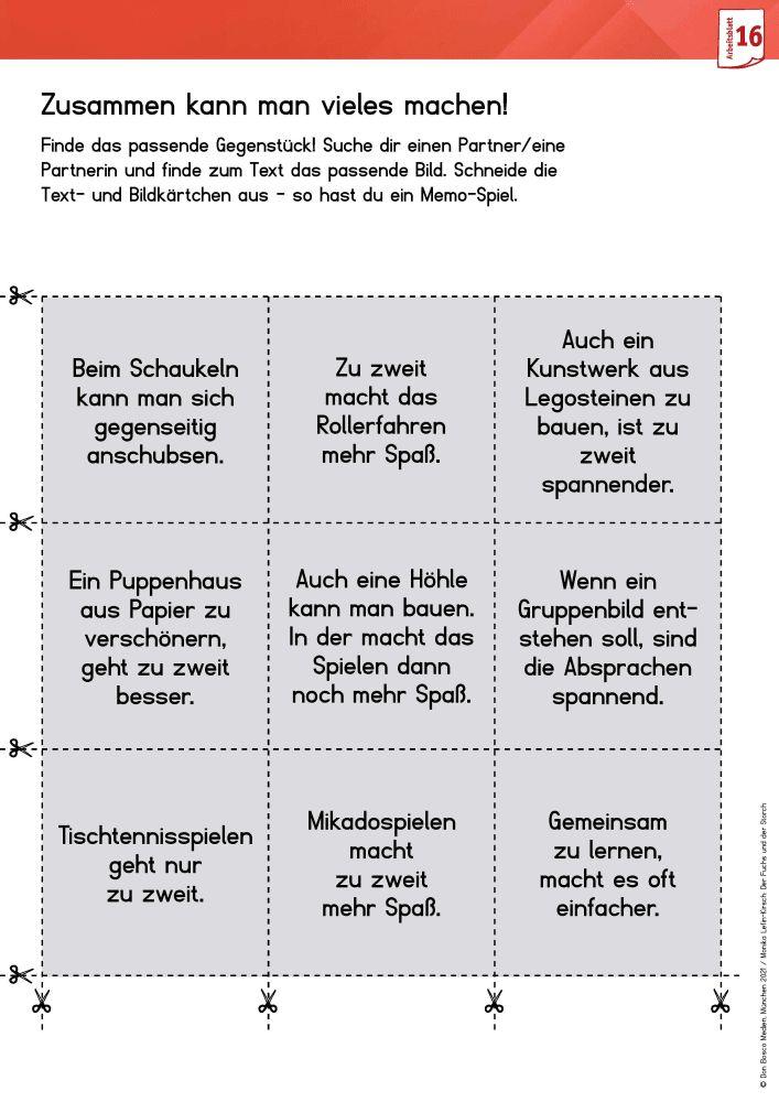 Beispielinhalt (Bild) Arbeitsmaterial Grundschule. Fabeln für den Deutschunterricht: Der Fuchs und der Storch