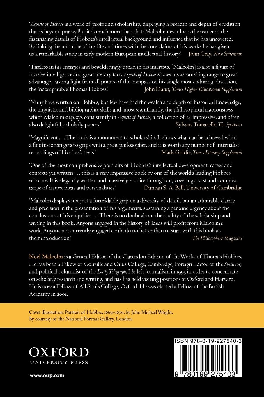 Rückseitencover Aspects of Hobbes
