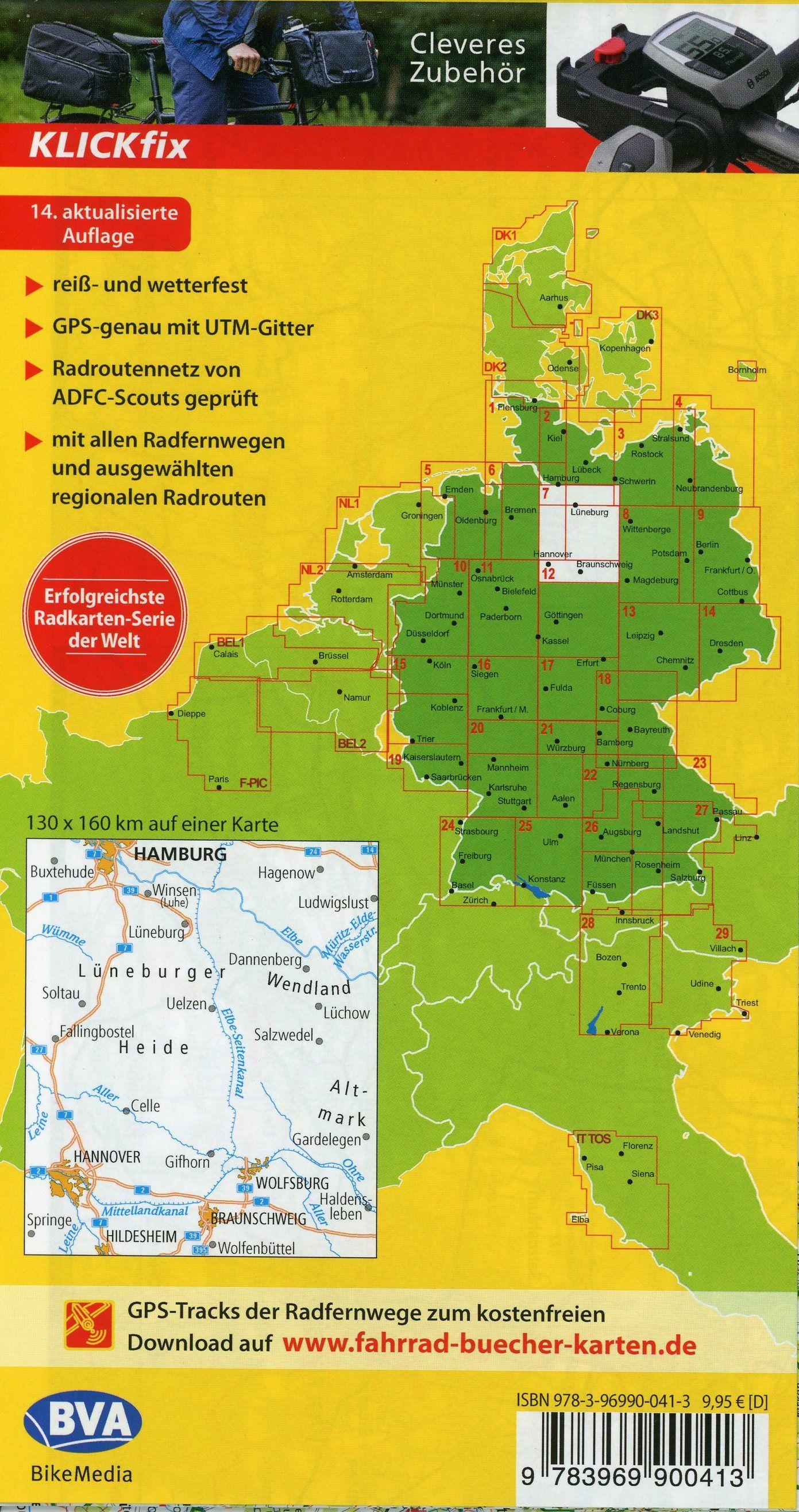 Beispielinhalt (Bild) ADFC-Radtourenkarte 7 Lüneburger Heide /Hannover 1:150.000, reiß- und wetterfest, E-Bike geeignet, GPS-Tracks Download