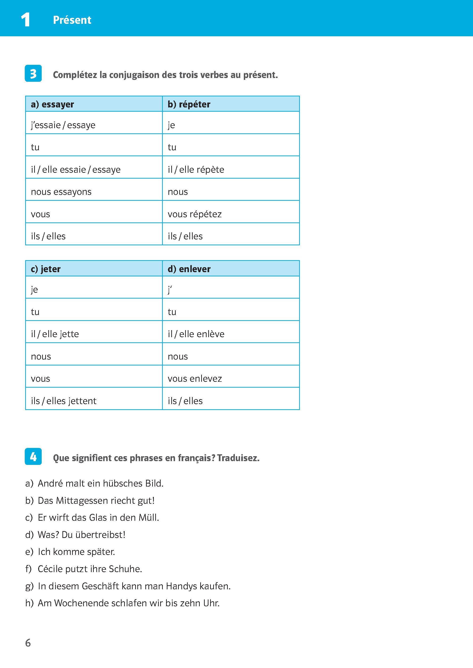 Beispielinhalt (Bild) Sicher im Abi 10-Minuten-Training Oberstufe Französisch Zeiten