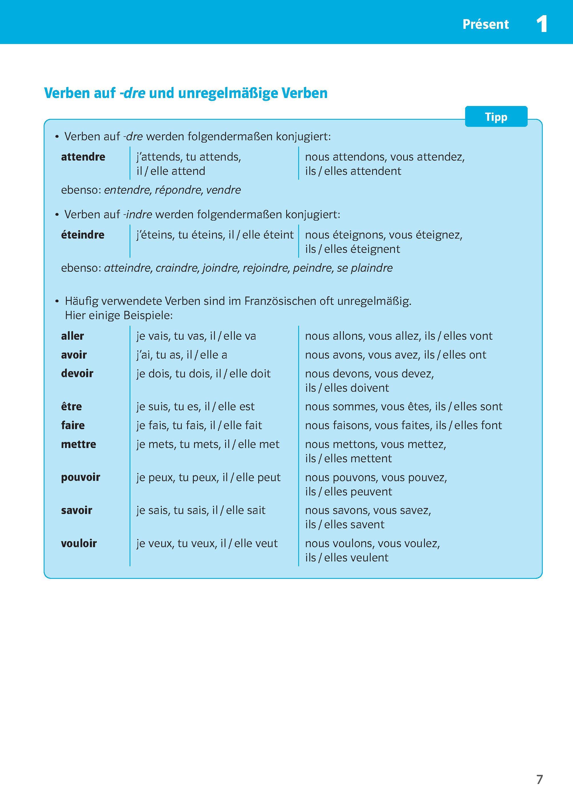 Beispielinhalt (Bild) Sicher im Abi 10-Minuten-Training Oberstufe Französisch Zeiten