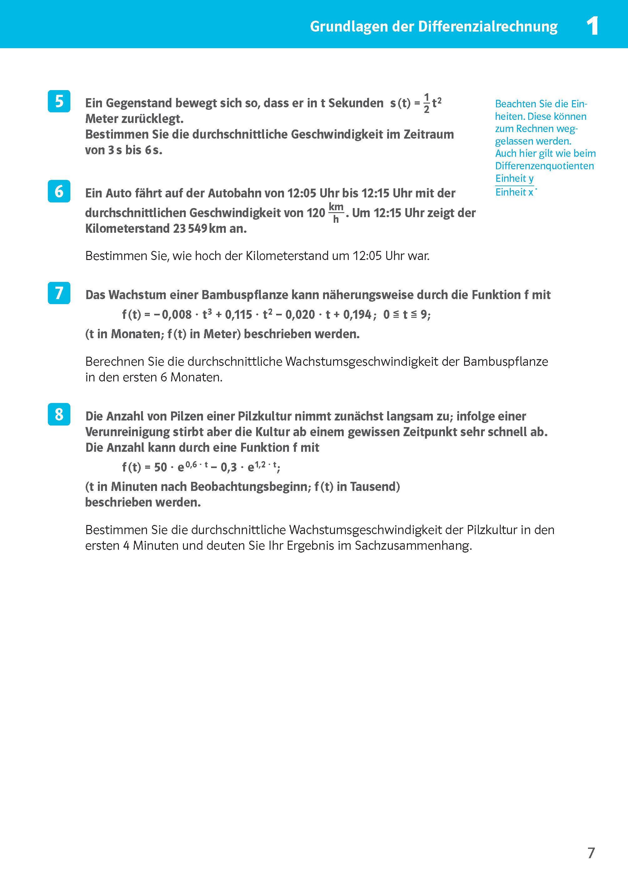 Beispielinhalt (Bild) Sicher im Abi 10-Minuten-Training Oberstufe Mathematik Differenzialrechnung