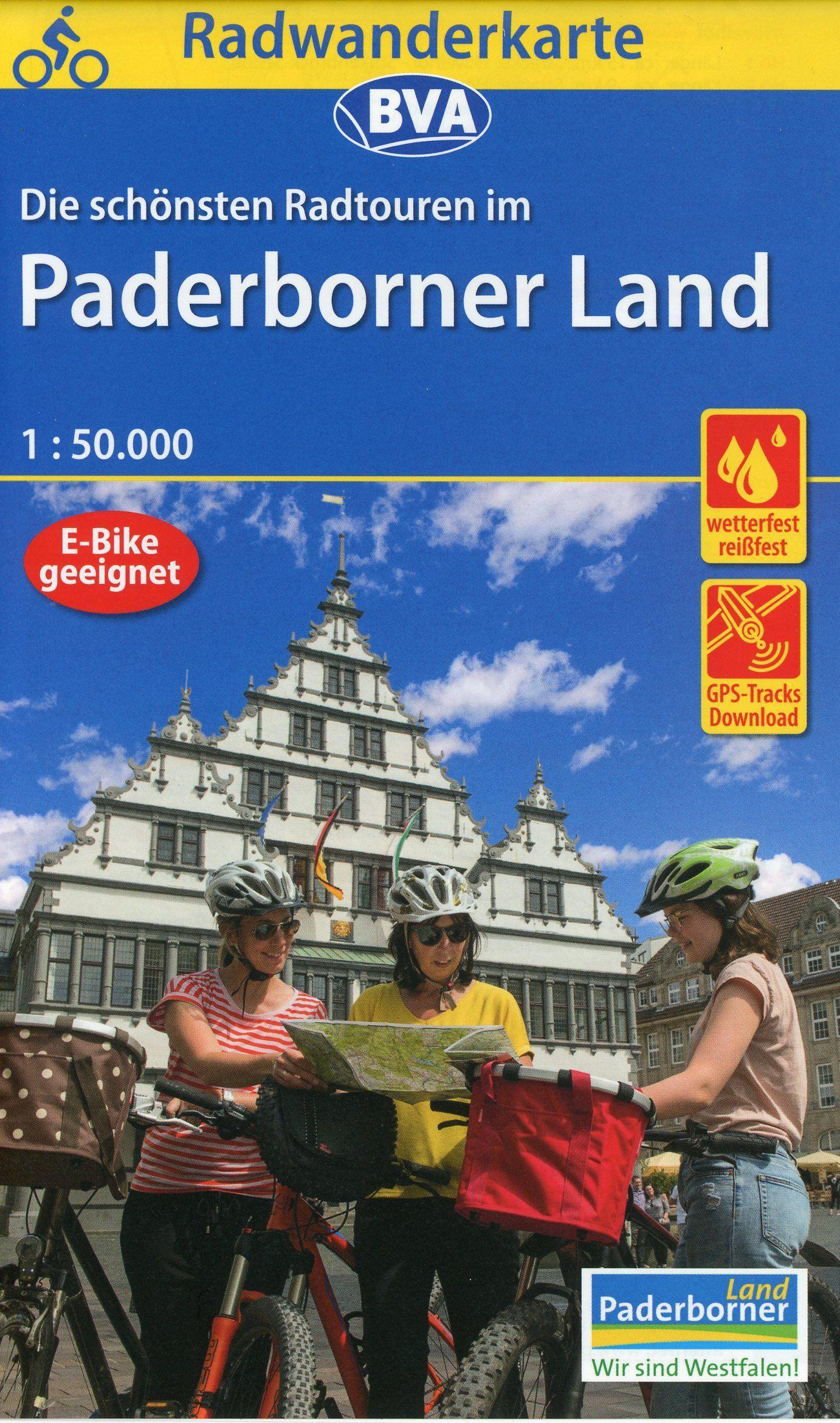 Vorderes Coverbild Radwanderkarte BVA Die schönsten Radtouren im Paderborner Land 1:50.000, reiß- und wetterfest, GPS-Tracks Download
