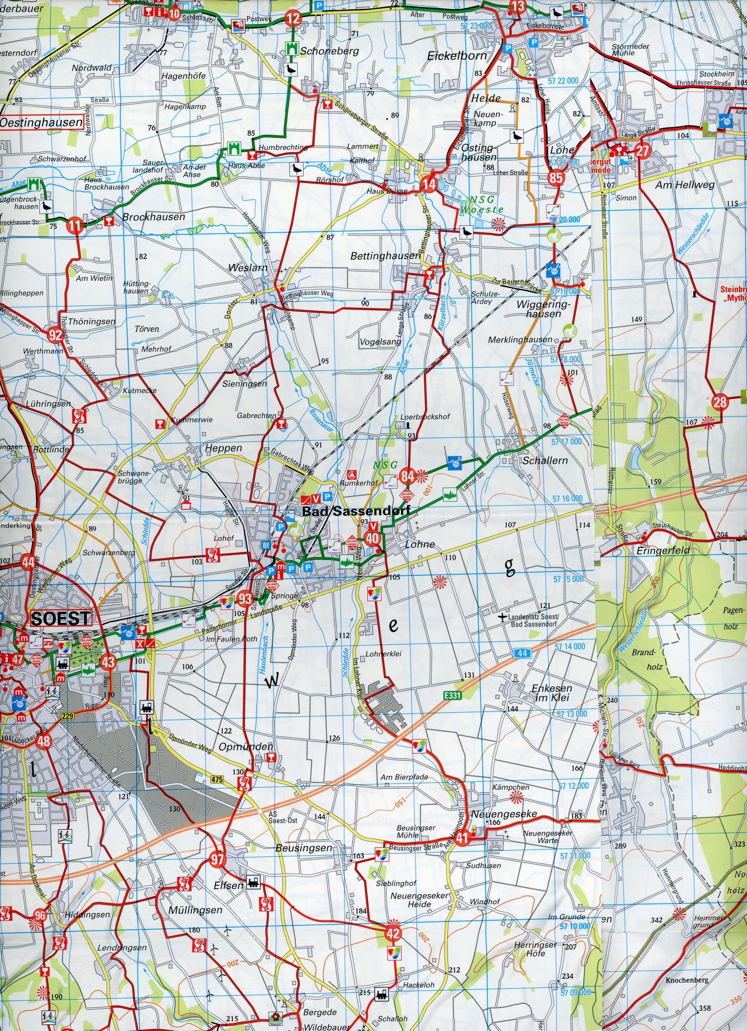 Beispielinhalt (Bild) Radwanderkarte BVA Die schönsten Radtouren im Kreis Soest 1:50.000, reiß- und wetterfest, GPS-Tracks Download