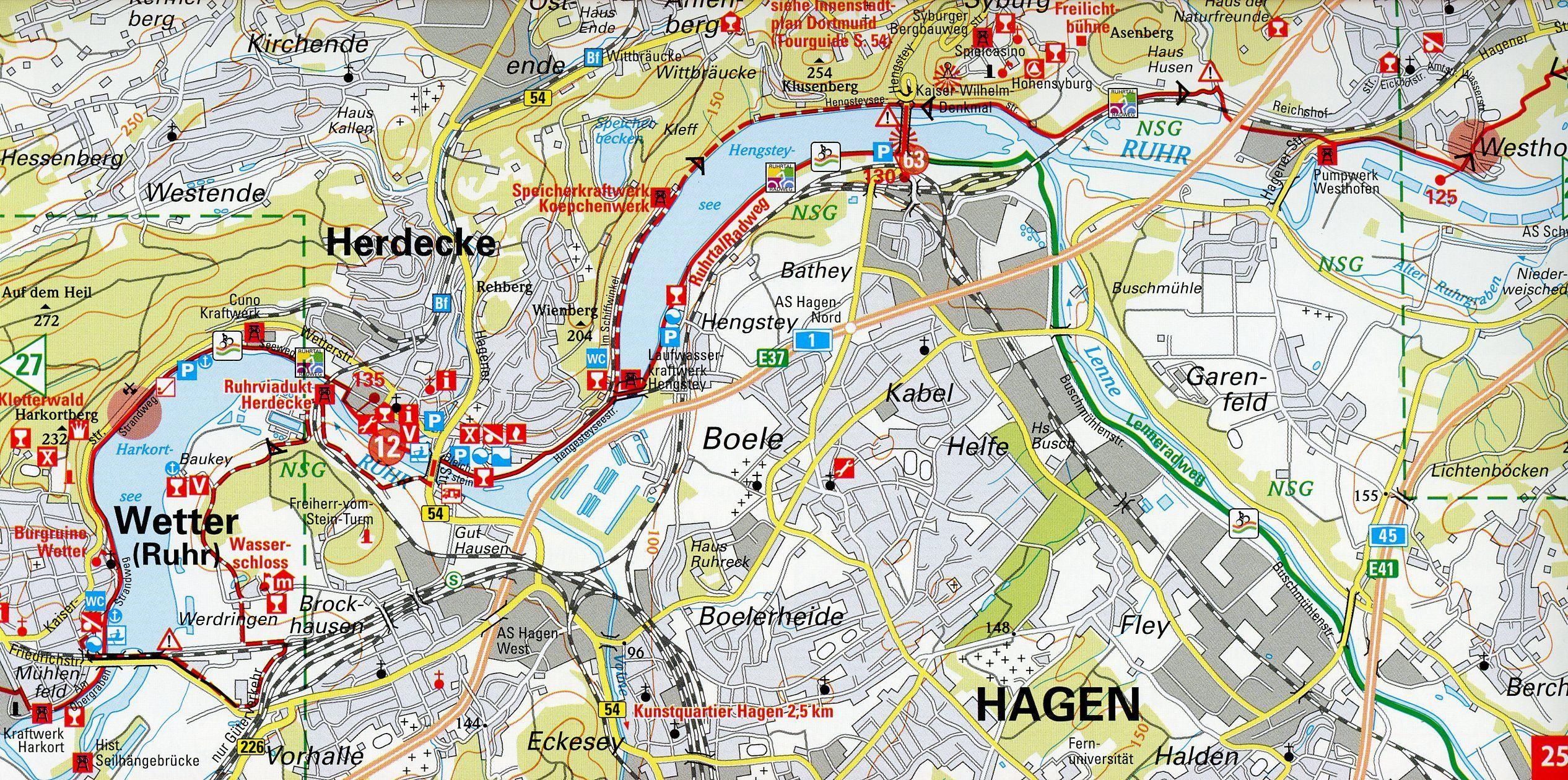Beispielinhalt (Bild) Kompakt-Spiralo BVA RuhrtalRadweg 1:50.000