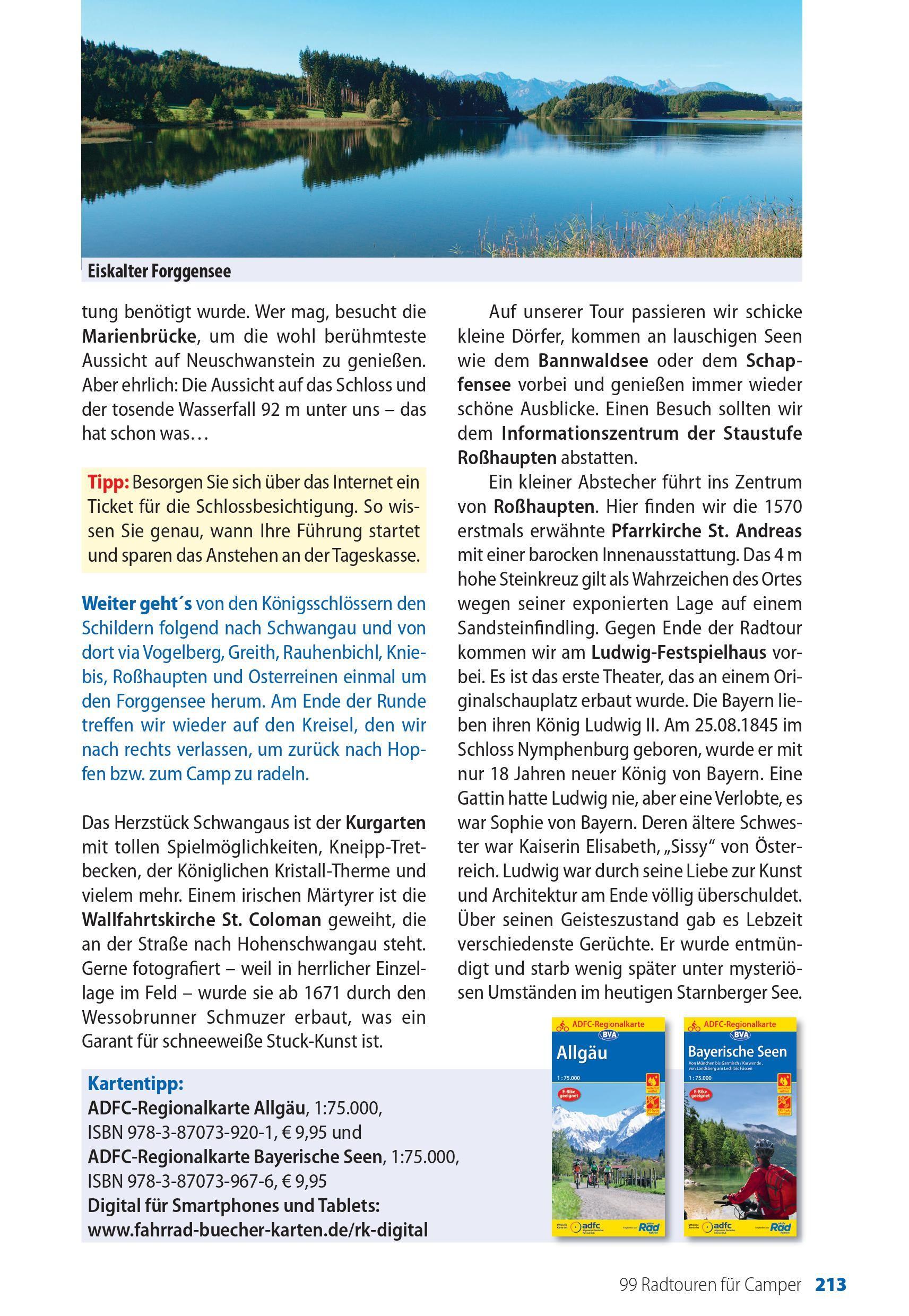 Beispielinhalt (Bild) Die 99 schönsten Radtouren für Camper in Deutschland