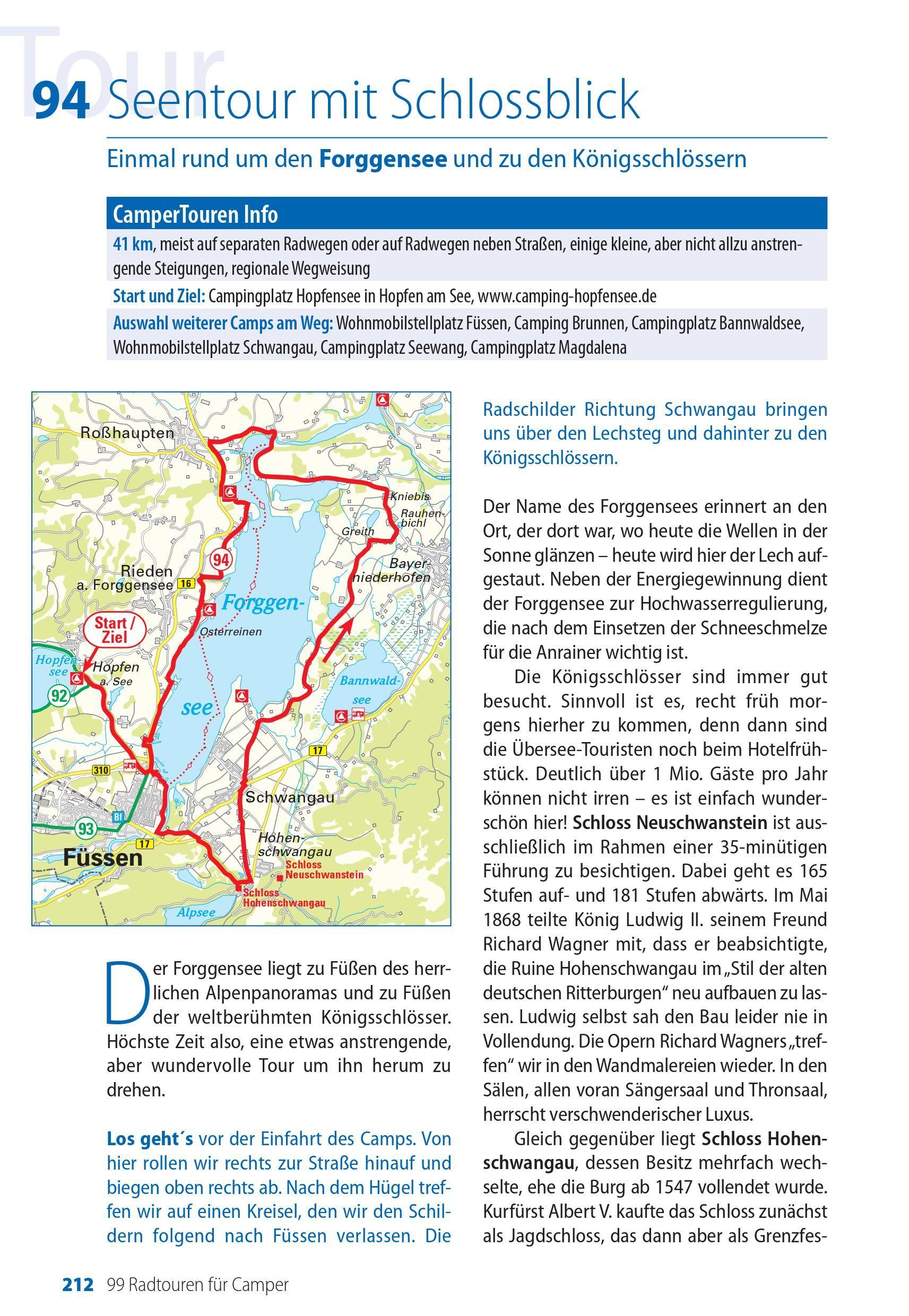Beispielinhalt (Bild) Die 99 schönsten Radtouren für Camper in Deutschland