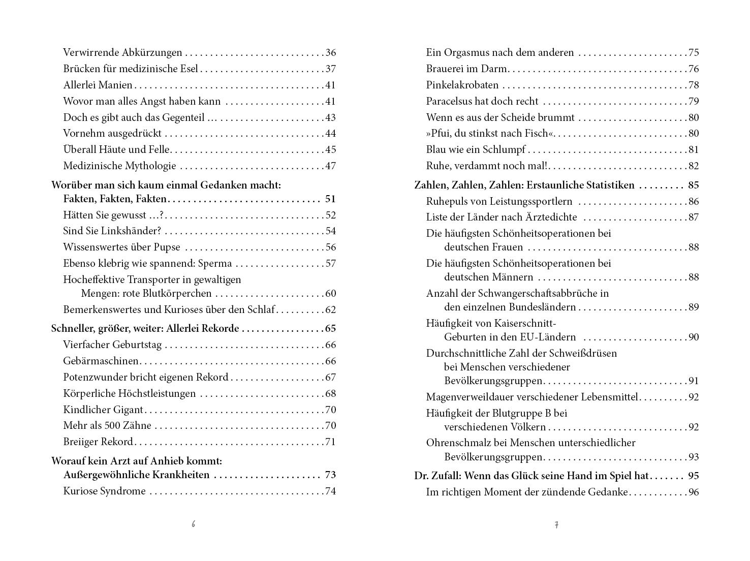 Beispielinhalt (Bild) Unnützes Medizinwissen
