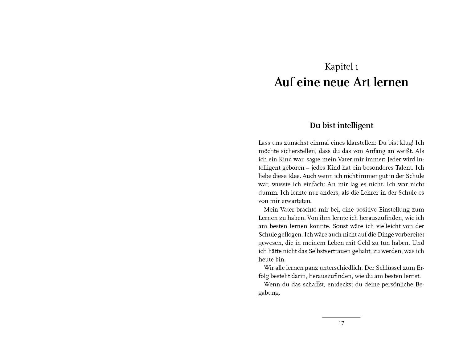 Beispielinhalt (Bild) Rich Dad Poor Dad für Teens
