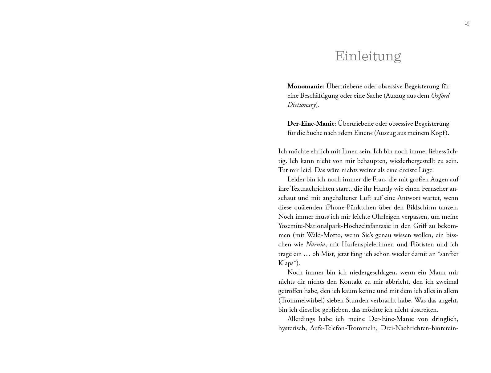 Beispielinhalt (Bild) Vom unerwarteten Vergnügen, Single zu sein