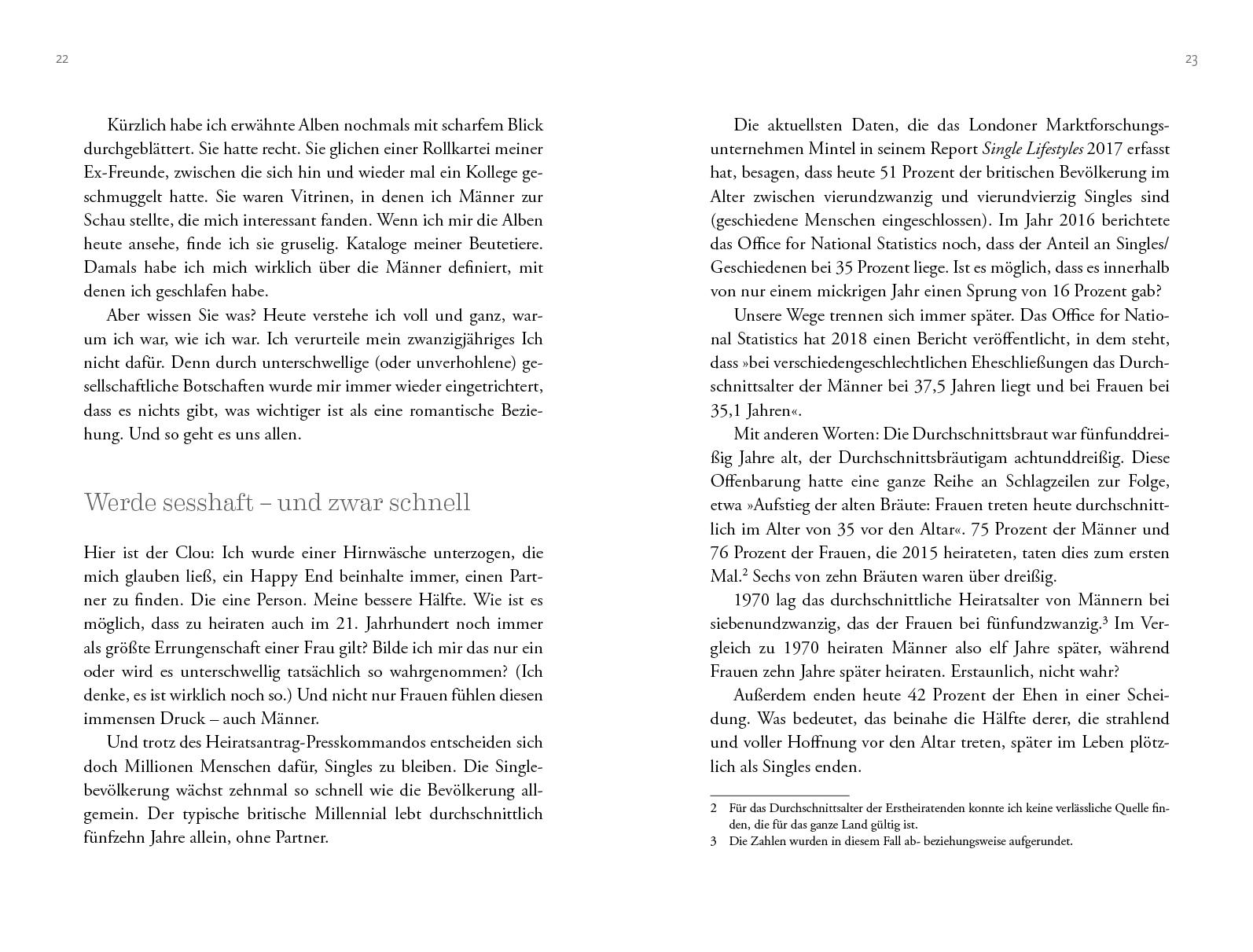 Beispielinhalt (Bild) Vom unerwarteten Vergnügen, Single zu sein