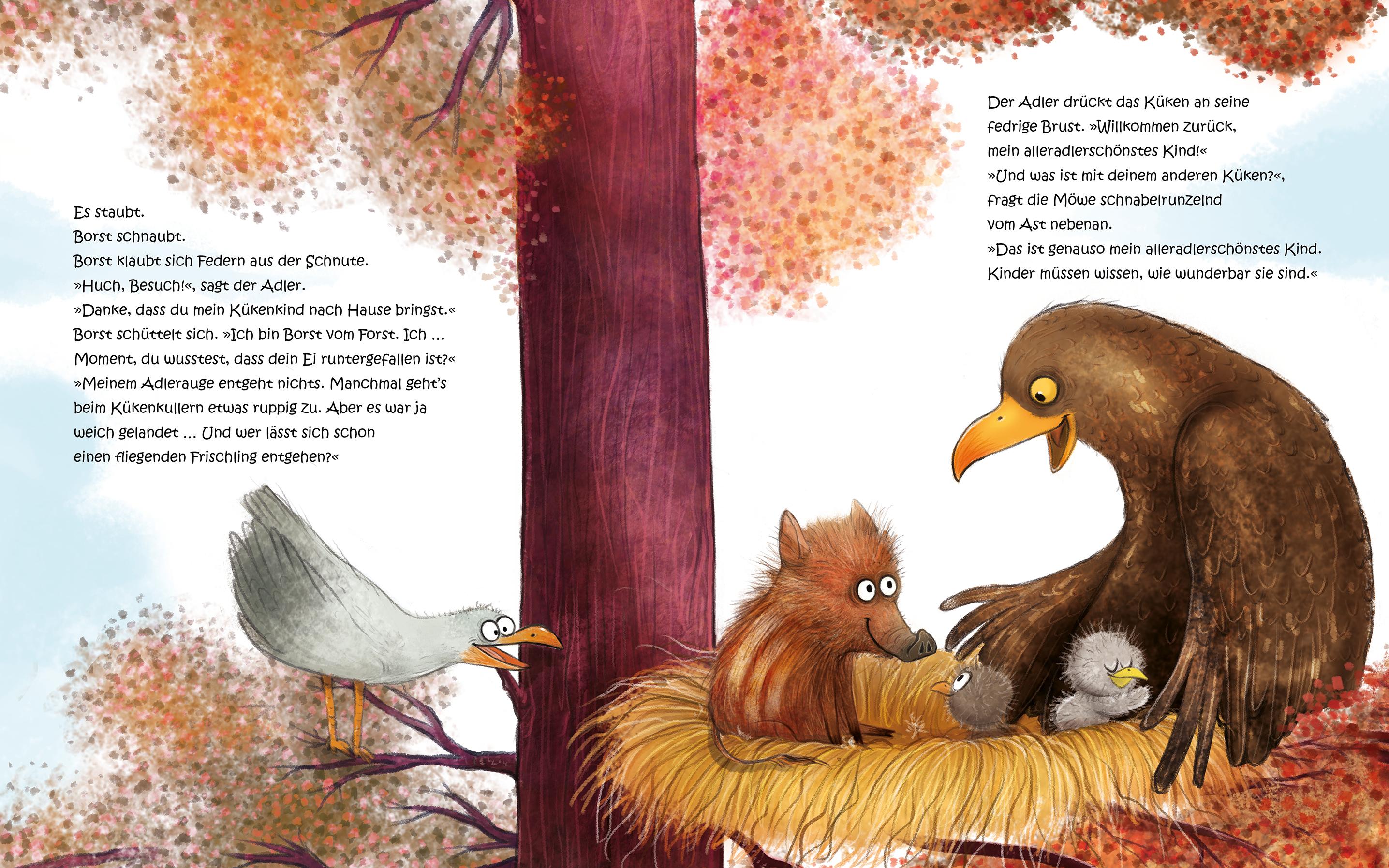 Beispielinhalt (Bild) Borst vom Forst will hoch hinaus