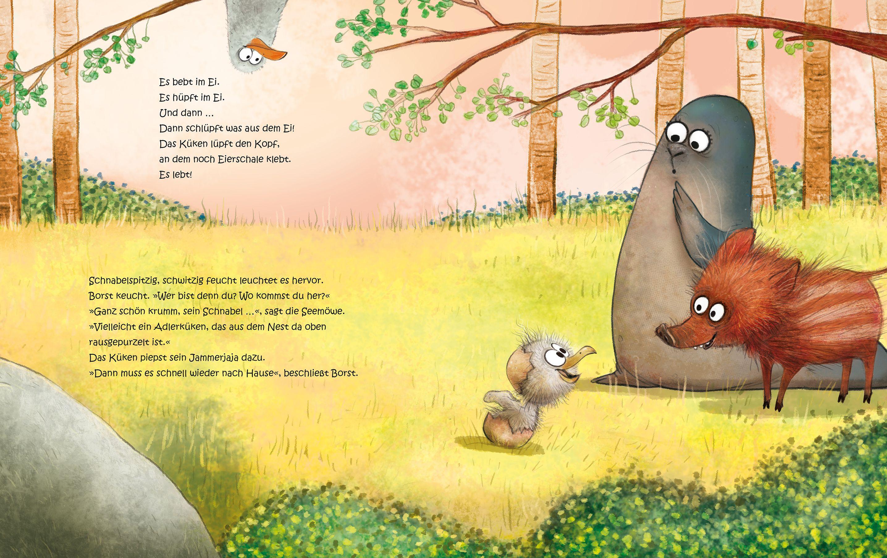 Beispielinhalt (Bild) Borst vom Forst will hoch hinaus