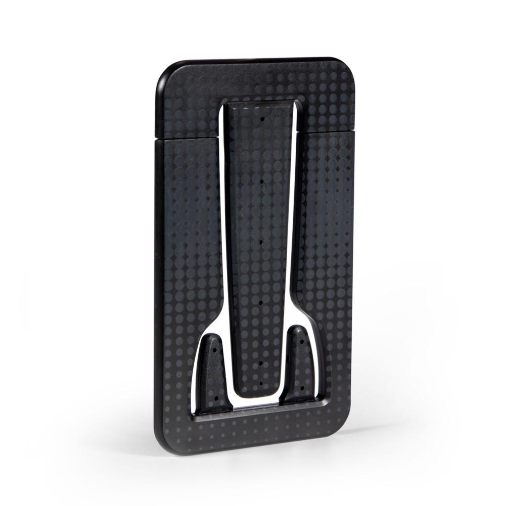 Vorderes Coverbild Flexistand Pro (Black Dots) | flexibler Tablethalter | für alle Handys und Tablets | superflach | stufenlos verstellbar | hochkant und quer | passt in jede Tasche | ideal für unterwegs