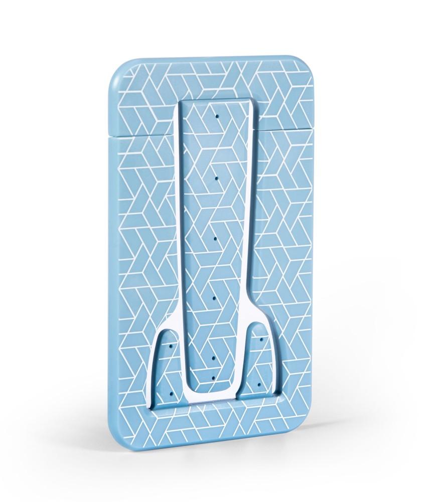 Vorderes Coverbild Flexistand Pro (Blue Geometrical) | flexibler Tablethalter | für alle Handys und Tablets | superflach | stufenlos verstellbar | hochkant und quer | passt in jede Tasche | ideal für unterwegs