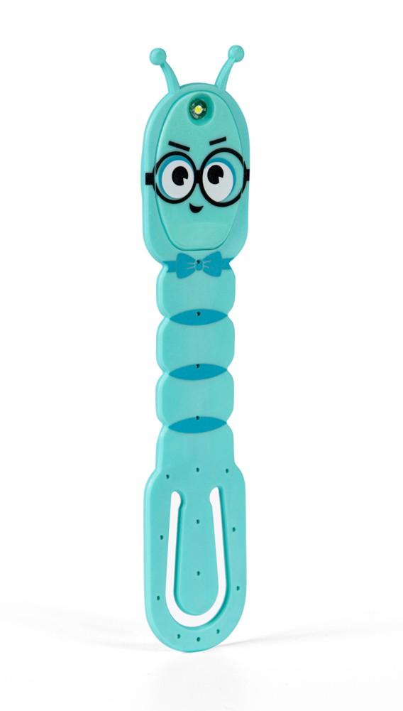 Vorderes Coverbild Flexilight Pals Leselicht (Bookworm) | blau | 2 in 1 Leselampe & Lesezeichen | LED Leselicht | Geschenk für Leser, Buchliebhaber | Deutsche Ausgabe