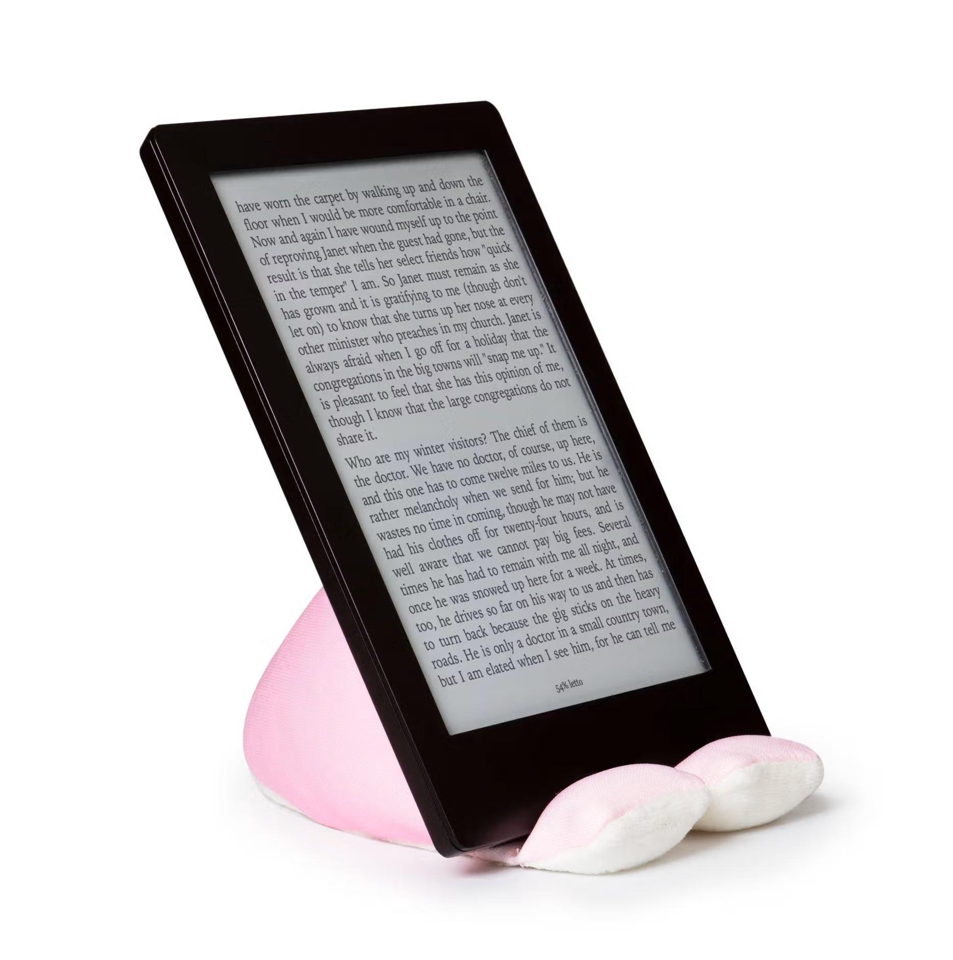 Beispielinhalt (Bild) Plusheez Handykissen (Hund) | pink | Handyhalter | Aufsteller für Handys, Mini-Tablets und E-Reader | Passend für alle Handys | Mit Mikrofaserfläche zum Reinigen von Displays