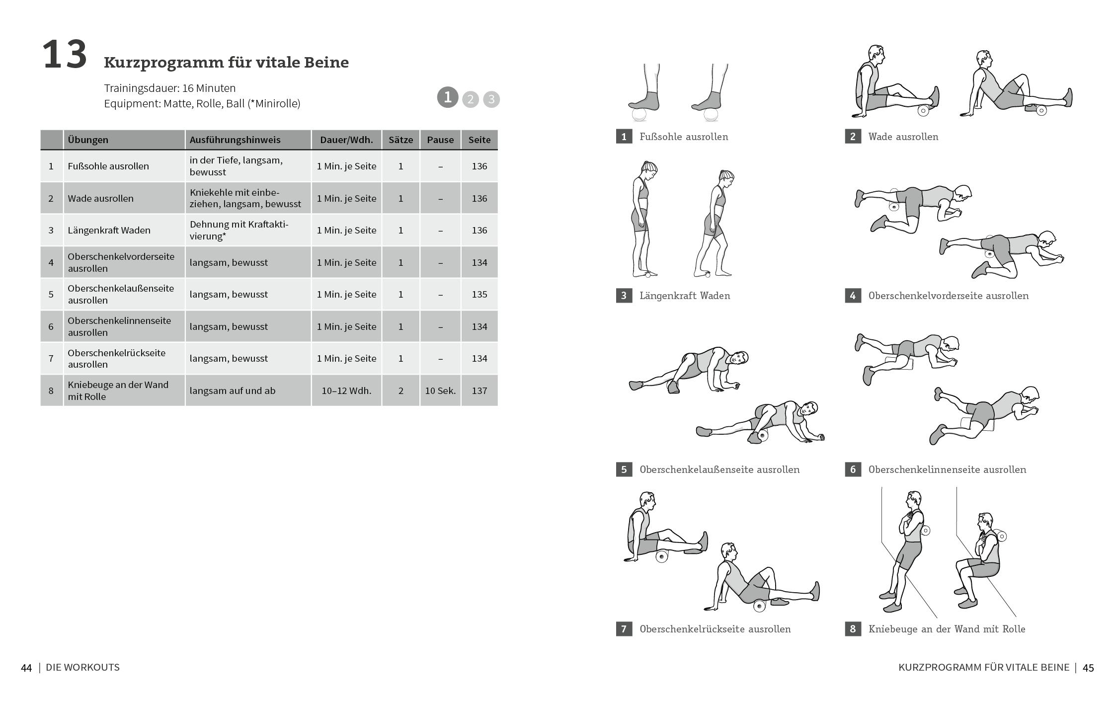 Beispielinhalt (Bild) 50 Workouts mit Faszienrolle und Ball