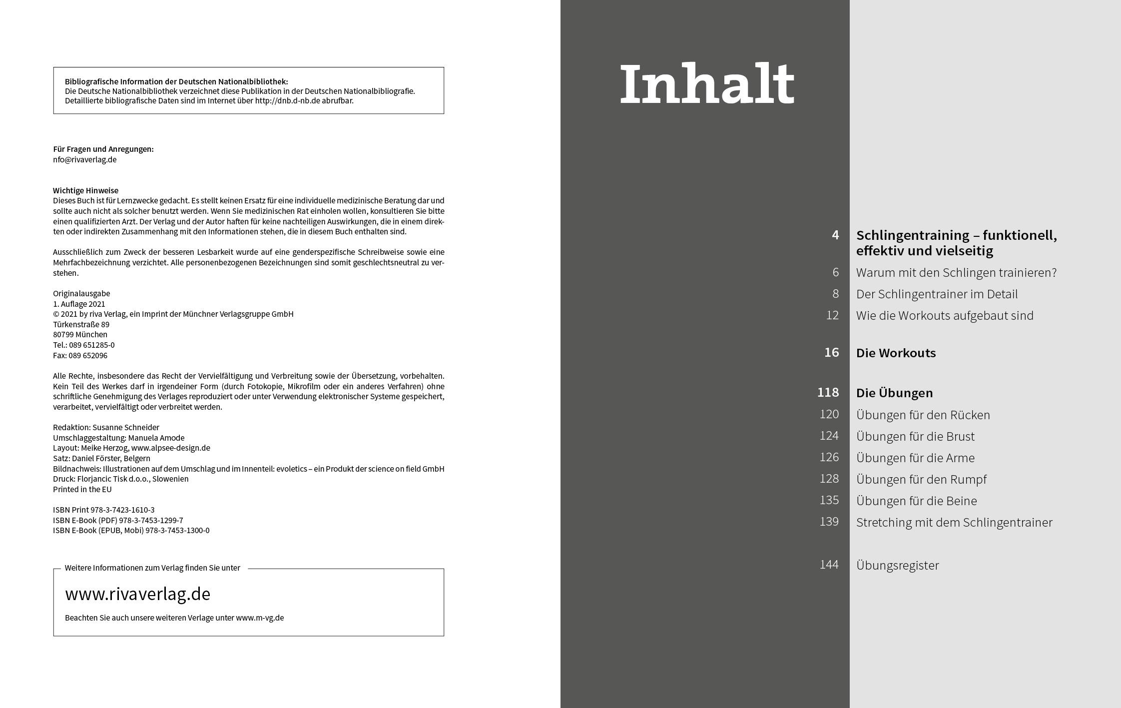 Beispielinhalt (Bild) 50 Workouts - Schlingentraining